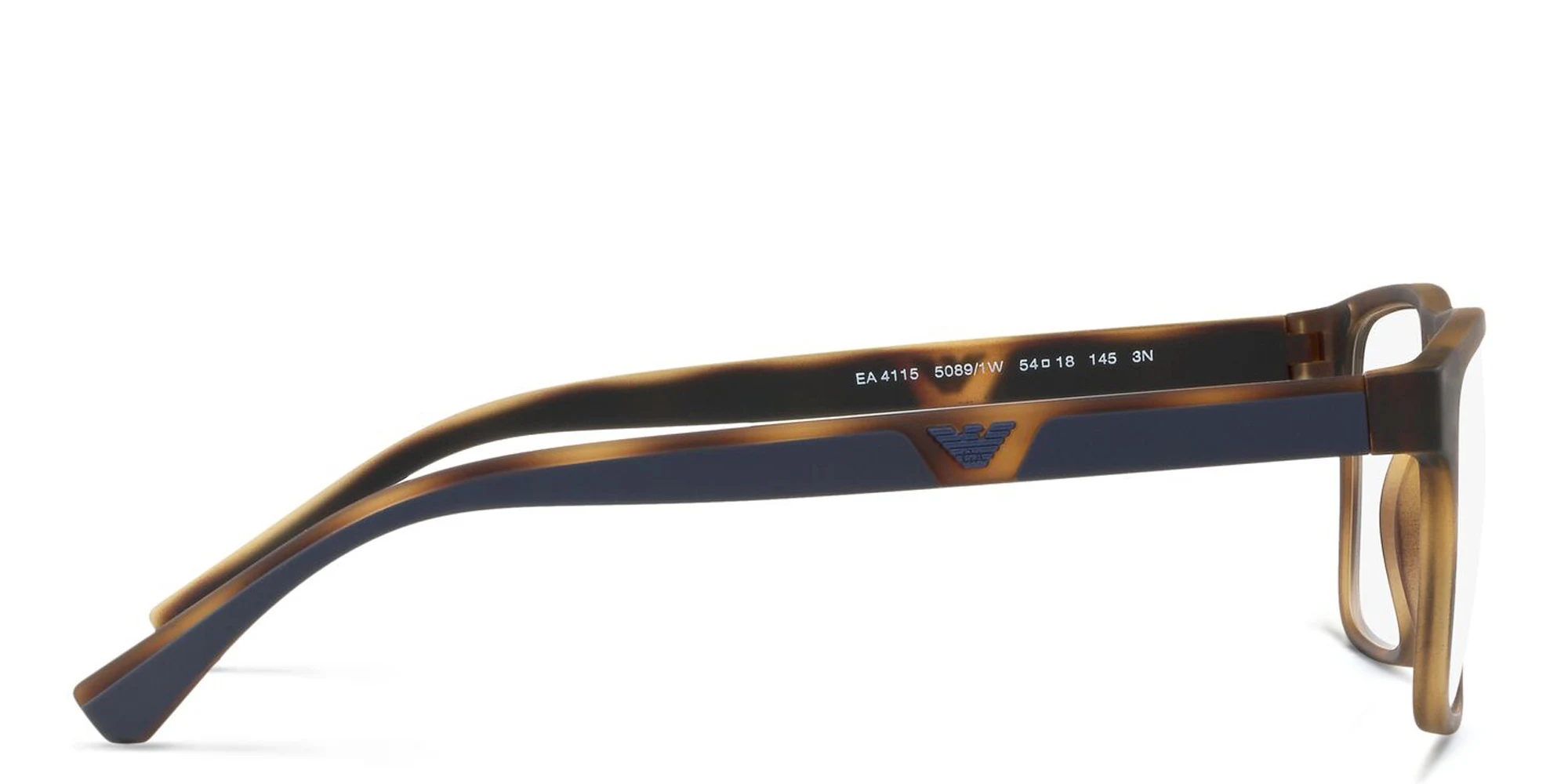 Shop Emporio Armani Rectangle Eyeglasses in Brown online.