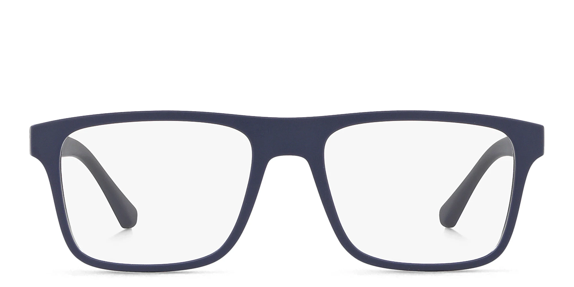 Shop Emporio Armani Rectangle Eyeglasses in Matte Dark Blue online.