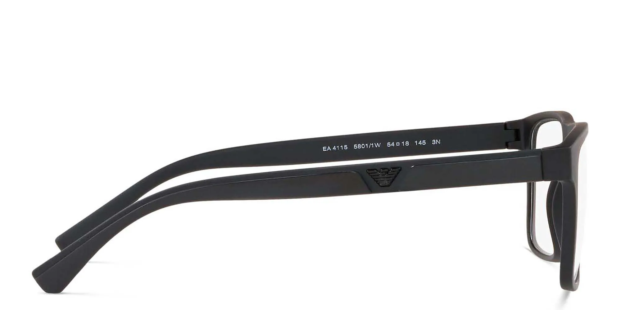 تسوق نظارة طبية بإطار مستطيل امبوريو أرماني بلون Matte Black أونلاين.