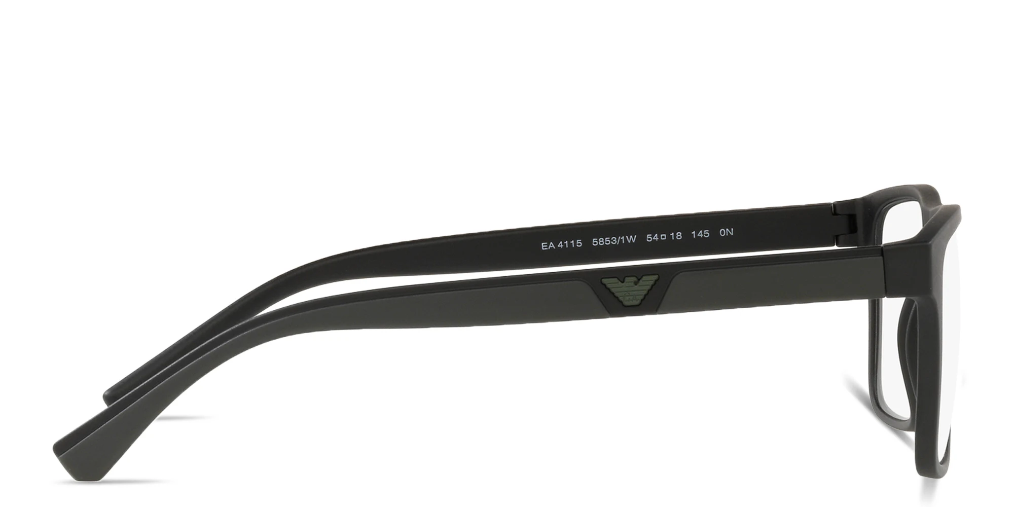 Shop Emporio Armani Logo Rectangle Eyeglasses in Black online.