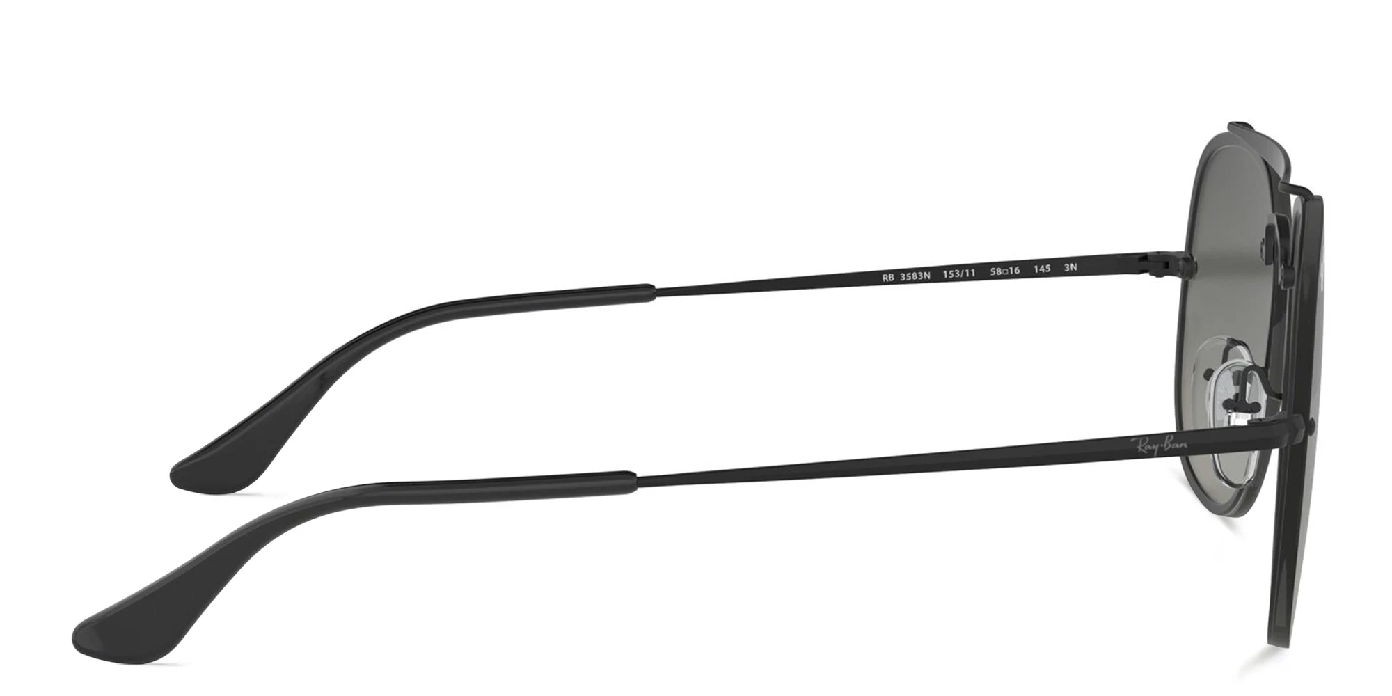 Shop Ray-Ban Blaze The General Unisex Square Sunglasses in Black online.