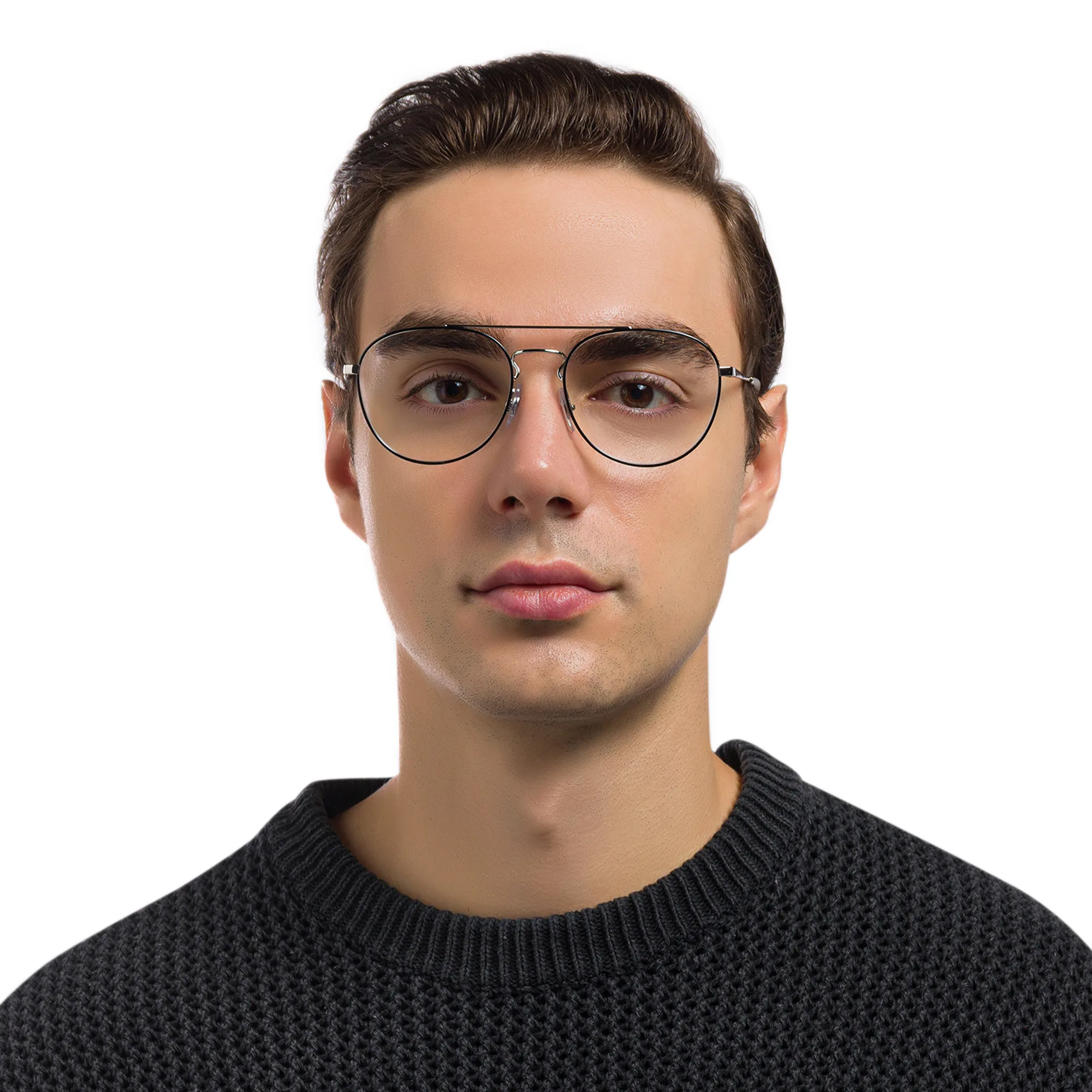 Shop Ray-Ban Unisex Panthos Eyeglasses in Black On Silver online.