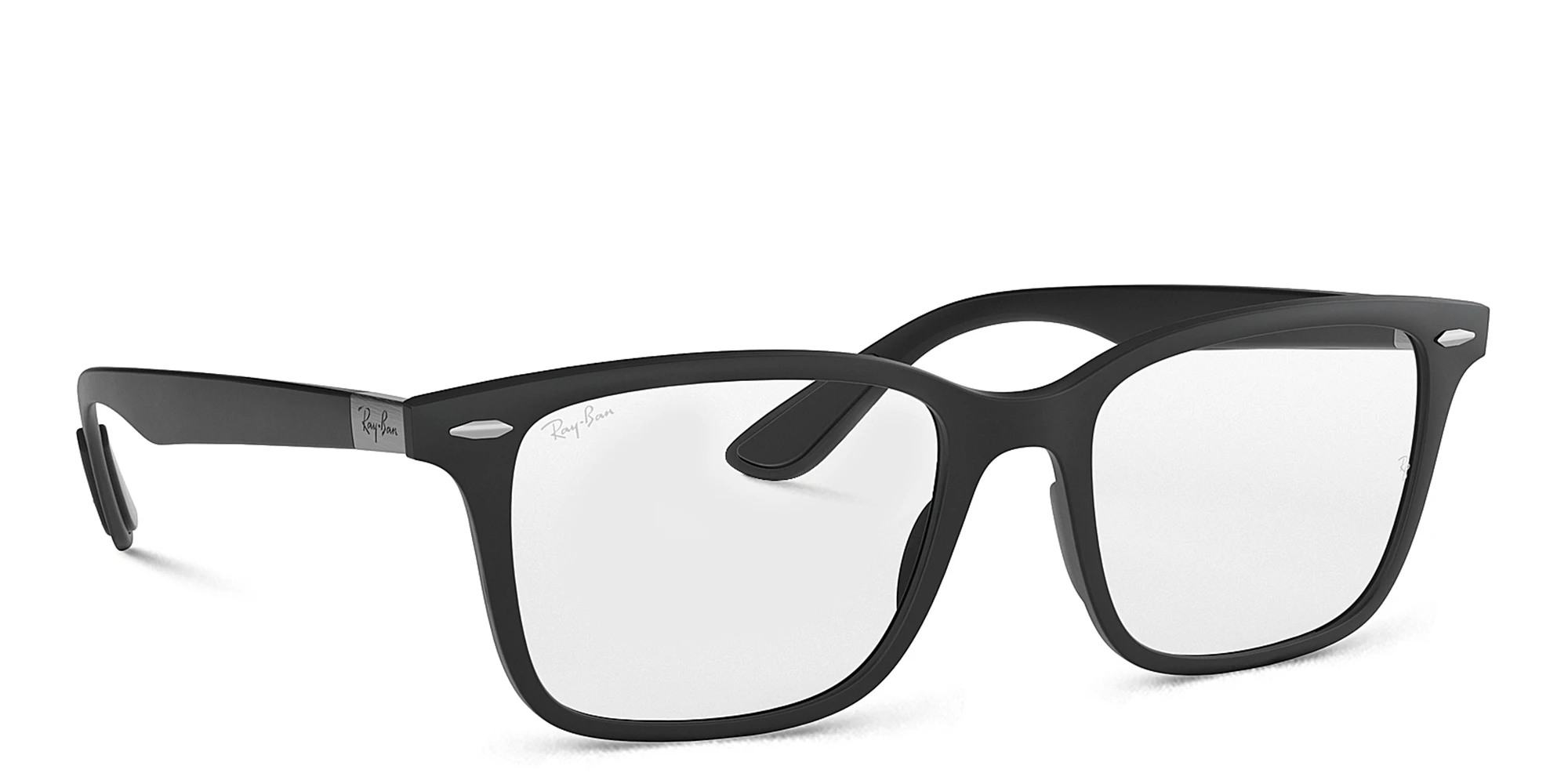 Shop Ray-Ban Unisex Rectangle Eyeglasses in Black online.