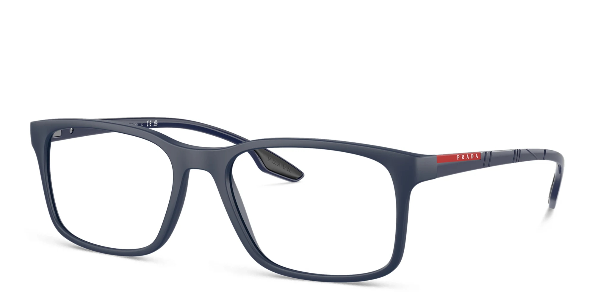 Shop Prada Linea Rossa Pillow Eyeglasses in Dark Blue online.