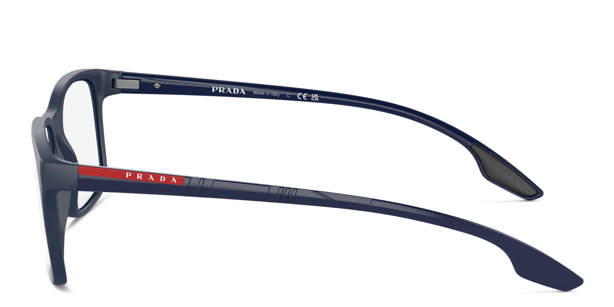 Shop Prada Linea Rossa Pillow Eyeglasses in Dark Blue online.