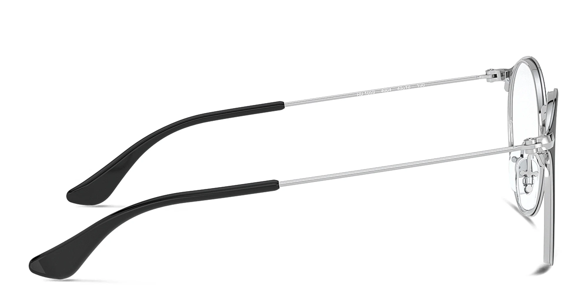 Shop Ray-Ban Junior Kids Panthos Eyeglasses in Metal in Black On Silver online.
