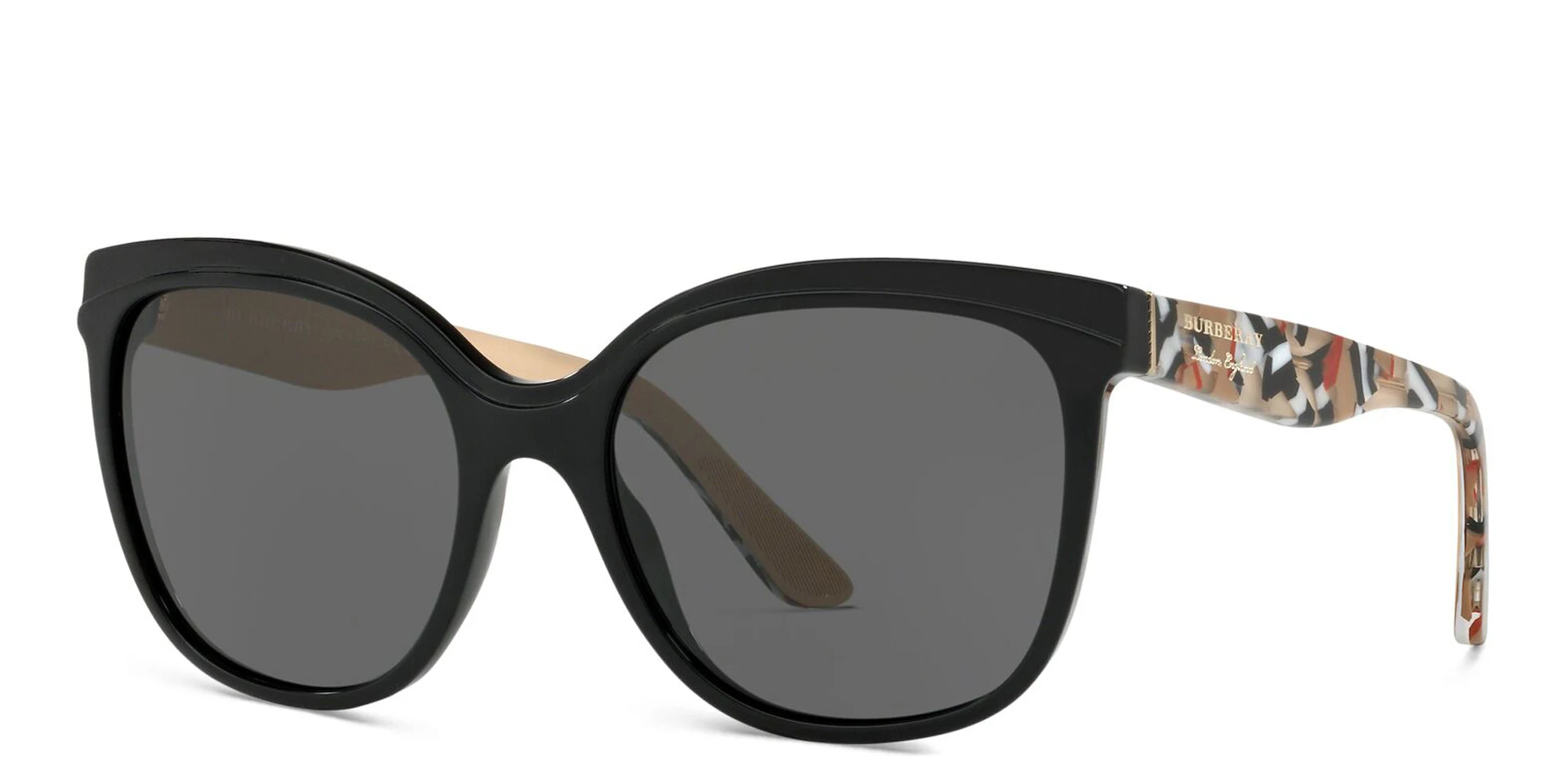 Shop BURBERRY Cat Eye Sunglasses in Black online.