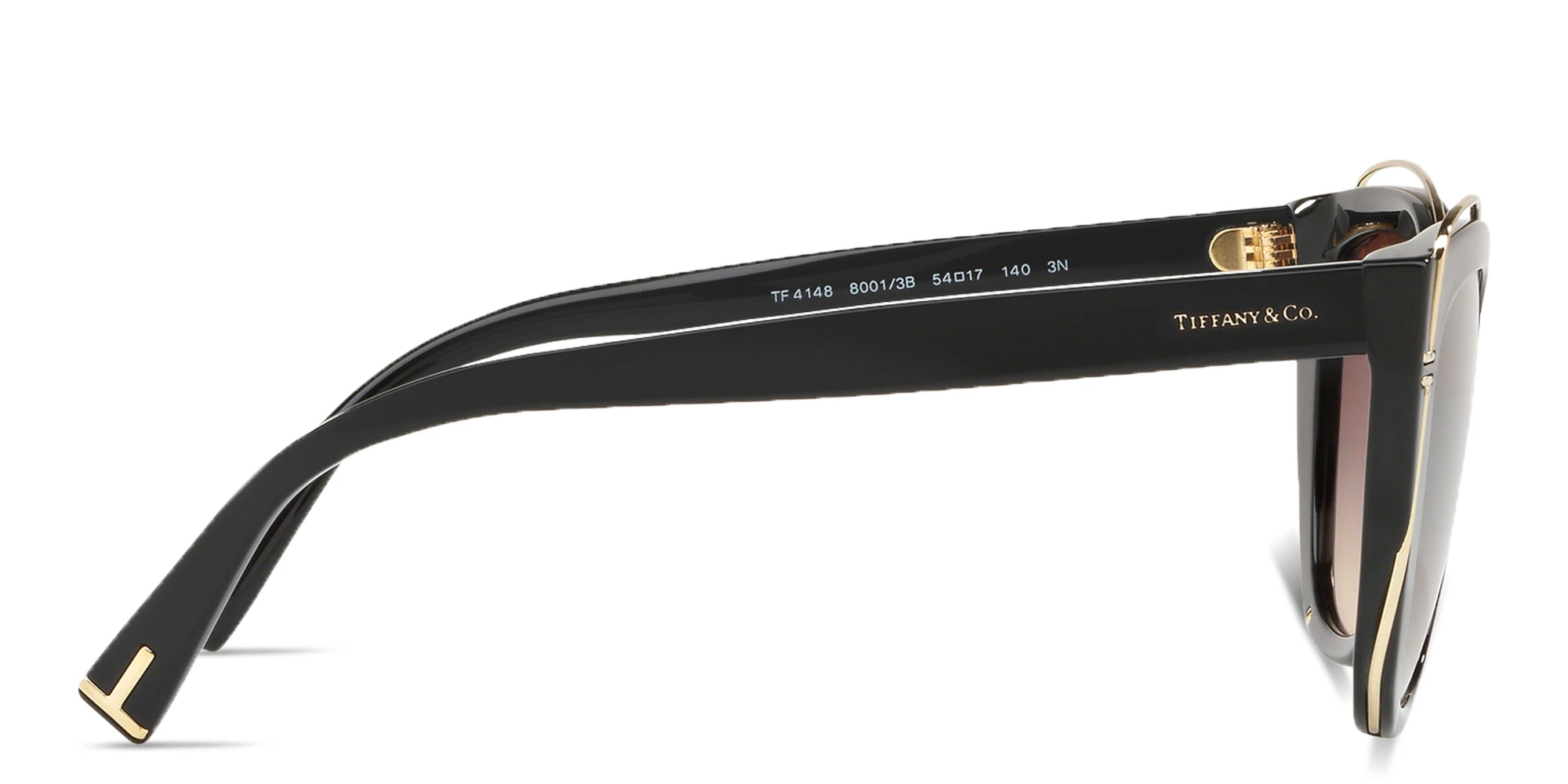 Shop TIFFANY Logo Lettering Cat-Eye Sunglasses in Black online.