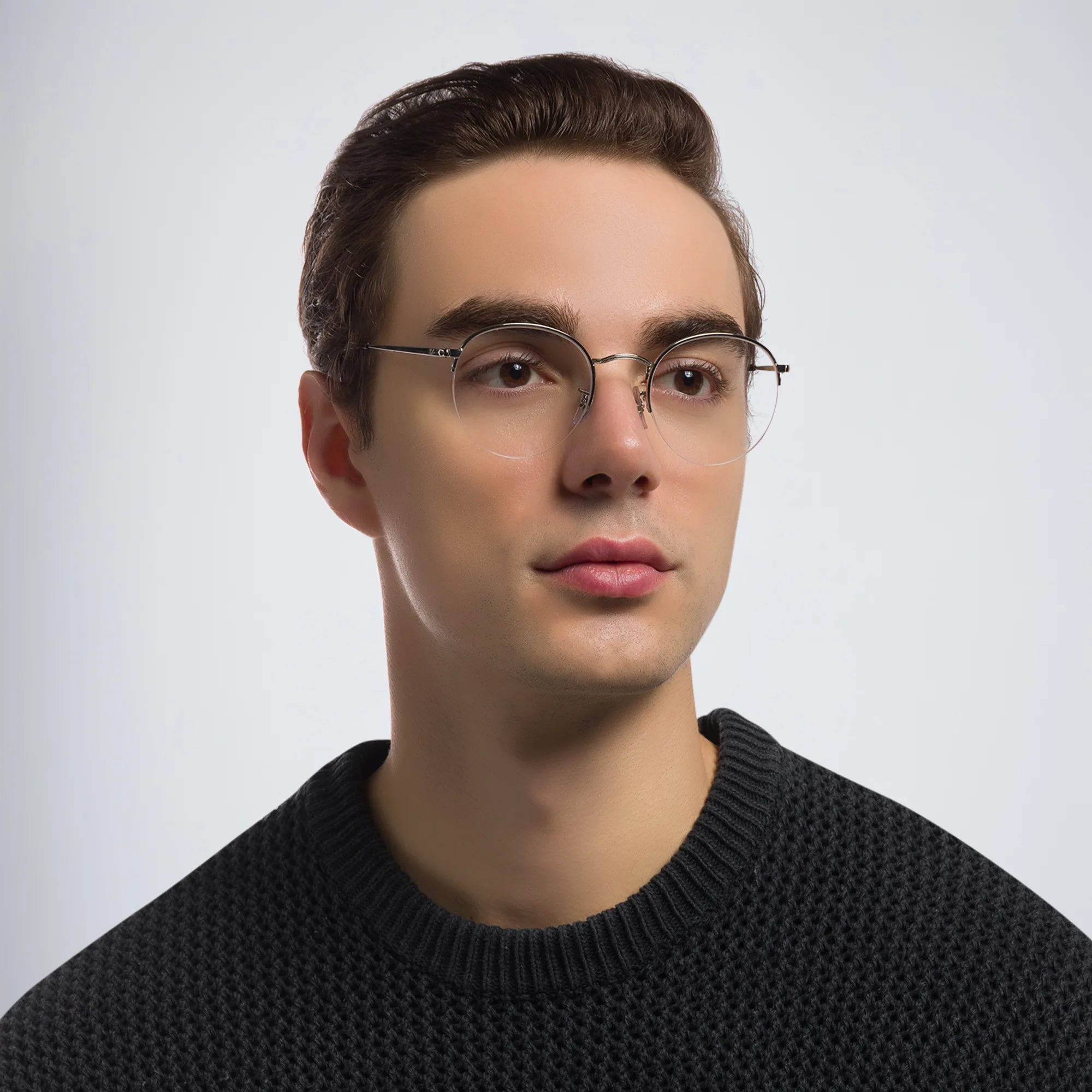 Shop Ray-Ban Round Gaze Unisex Eyeglasses in Silver online.