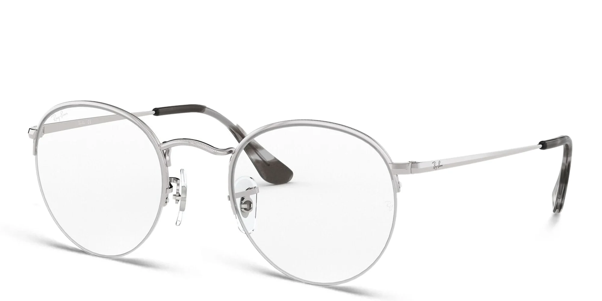 Shop Ray-Ban Round Gaze Unisex Eyeglasses in Silver online.