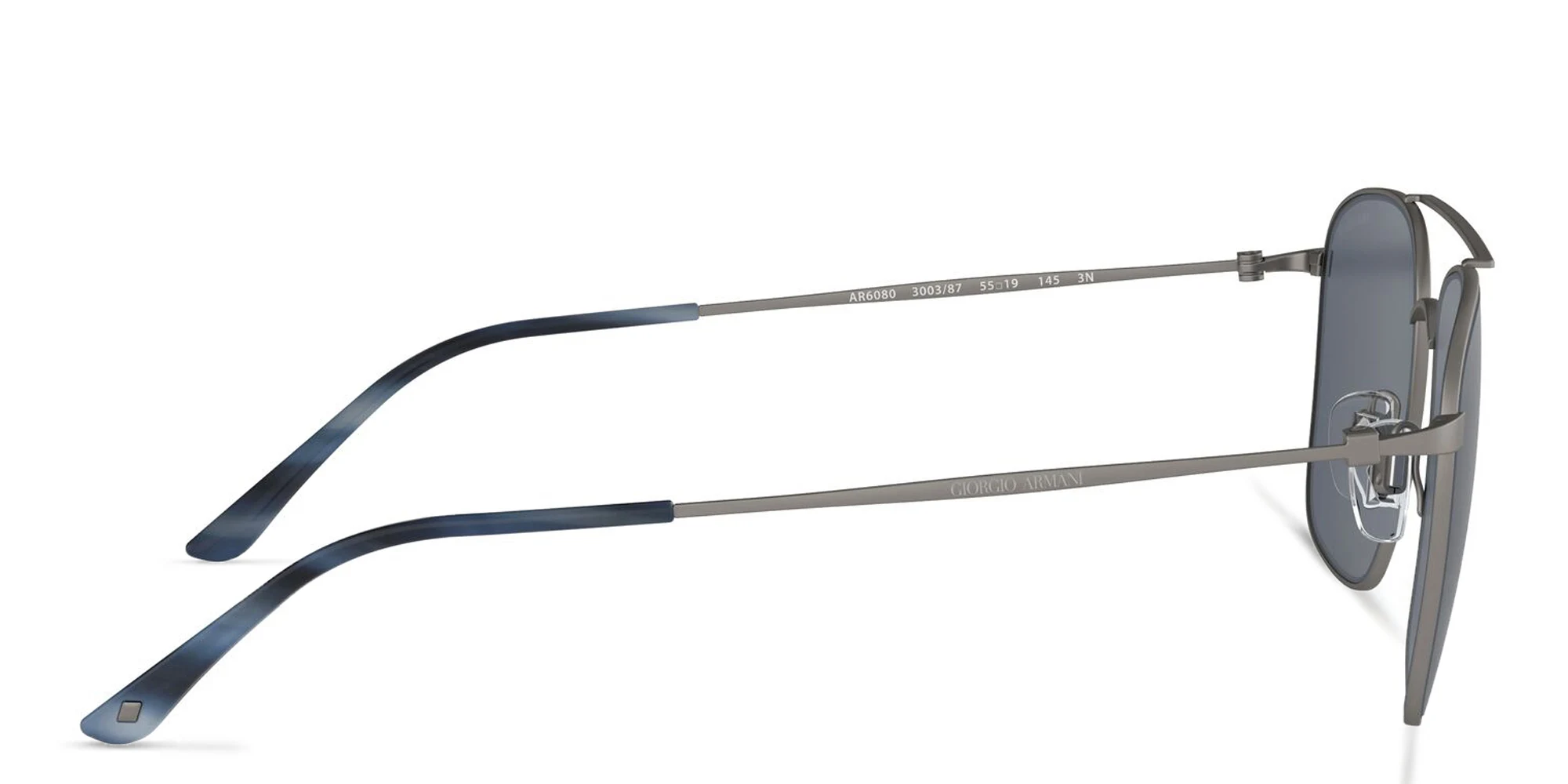 Shop GIORGIO ARMANI Square Sunglasses in Gunmetal online.