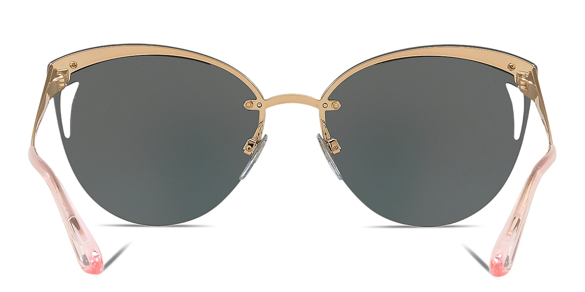 Shop BVLGARI Cat Eye Sunglasses in Pink Gold online.