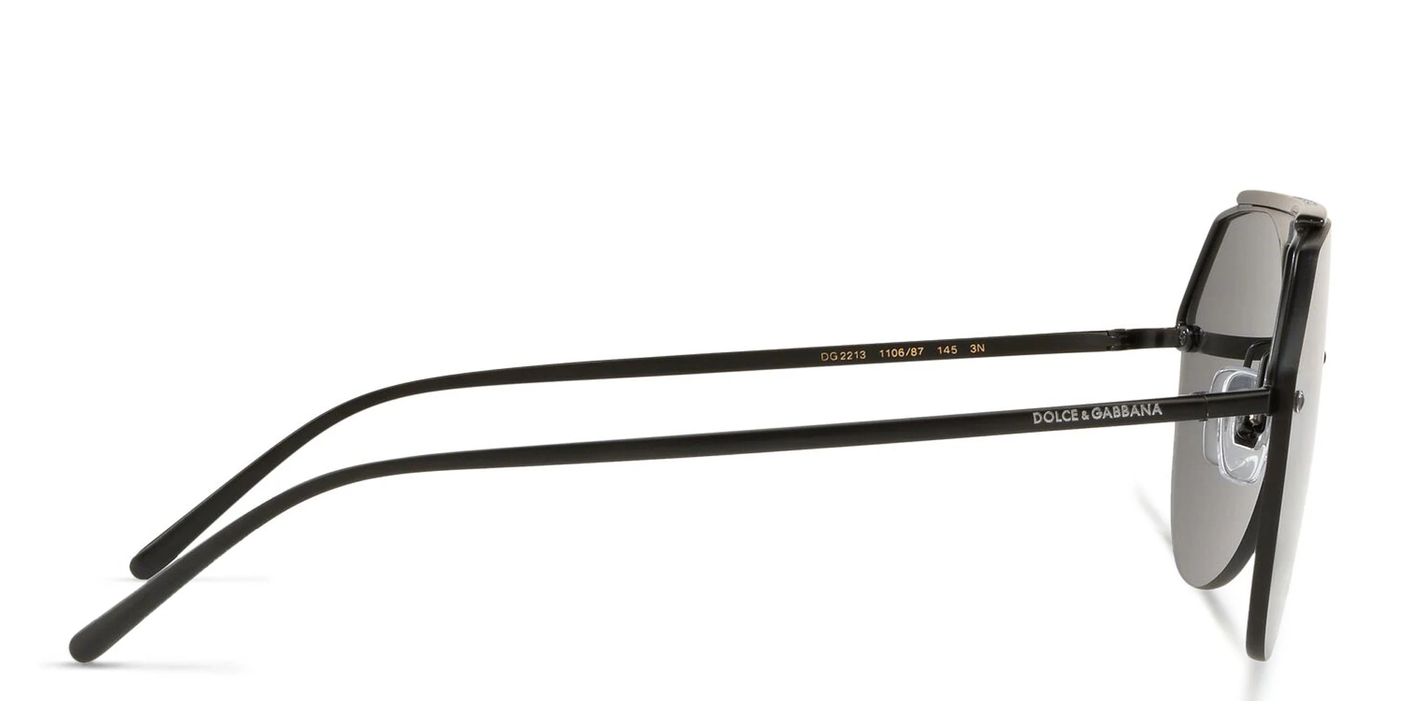 Shop Dolce & Gabbana Rimless Aviator Sunglasses in Black online.