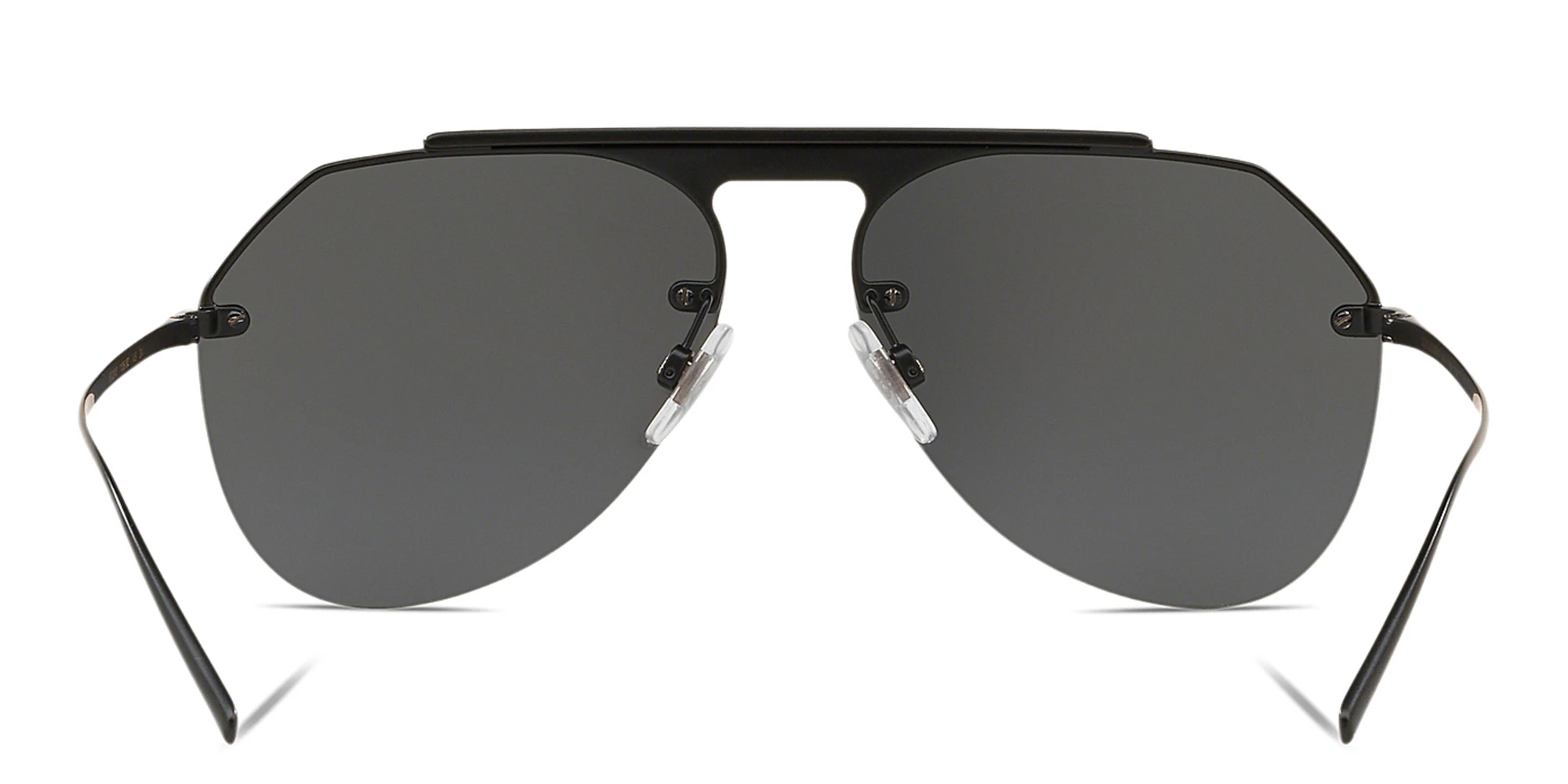 Shop Dolce & Gabbana Rimless Aviator Sunglasses in Black online.