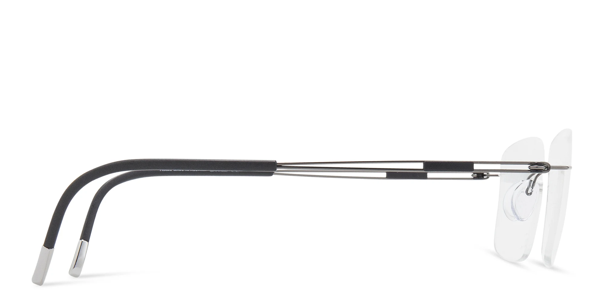 Shop Silhouette Rimless Square Eyeglasses in Grey online.
