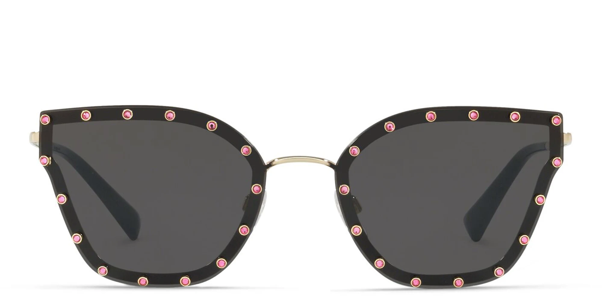 Shop VALENTINO Rimless Cat Eye Sunglasses in Black online.