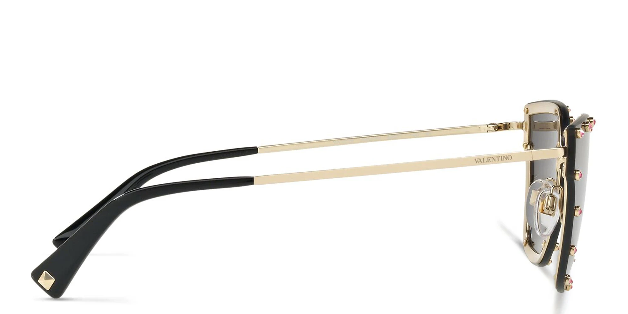 Shop VALENTINO Rimless Cat Eye Sunglasses in Black online.