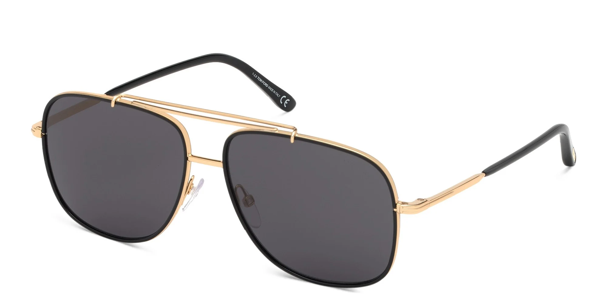 Shop TOM FORD Pilot Sunglasses in Shiny Deep Gold online.