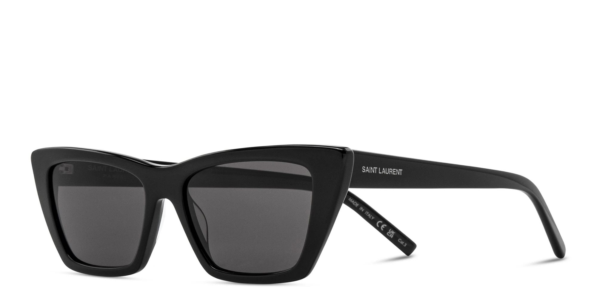 Shop SAINT LAURENT Cat-Eye Sunglasses in Black online.
