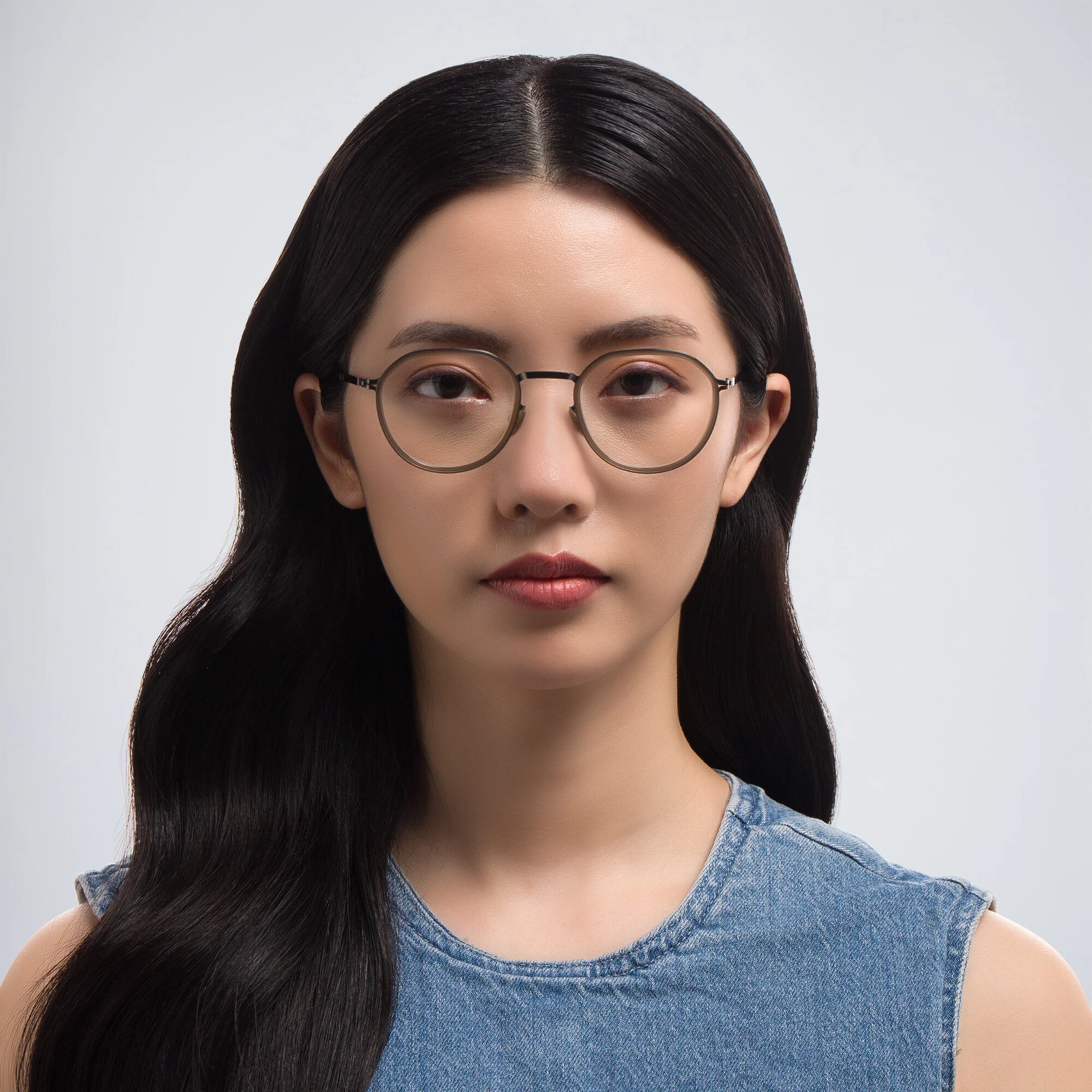 Shop MYKITA Justus Unisex Round Eyeglasses in Brown online.