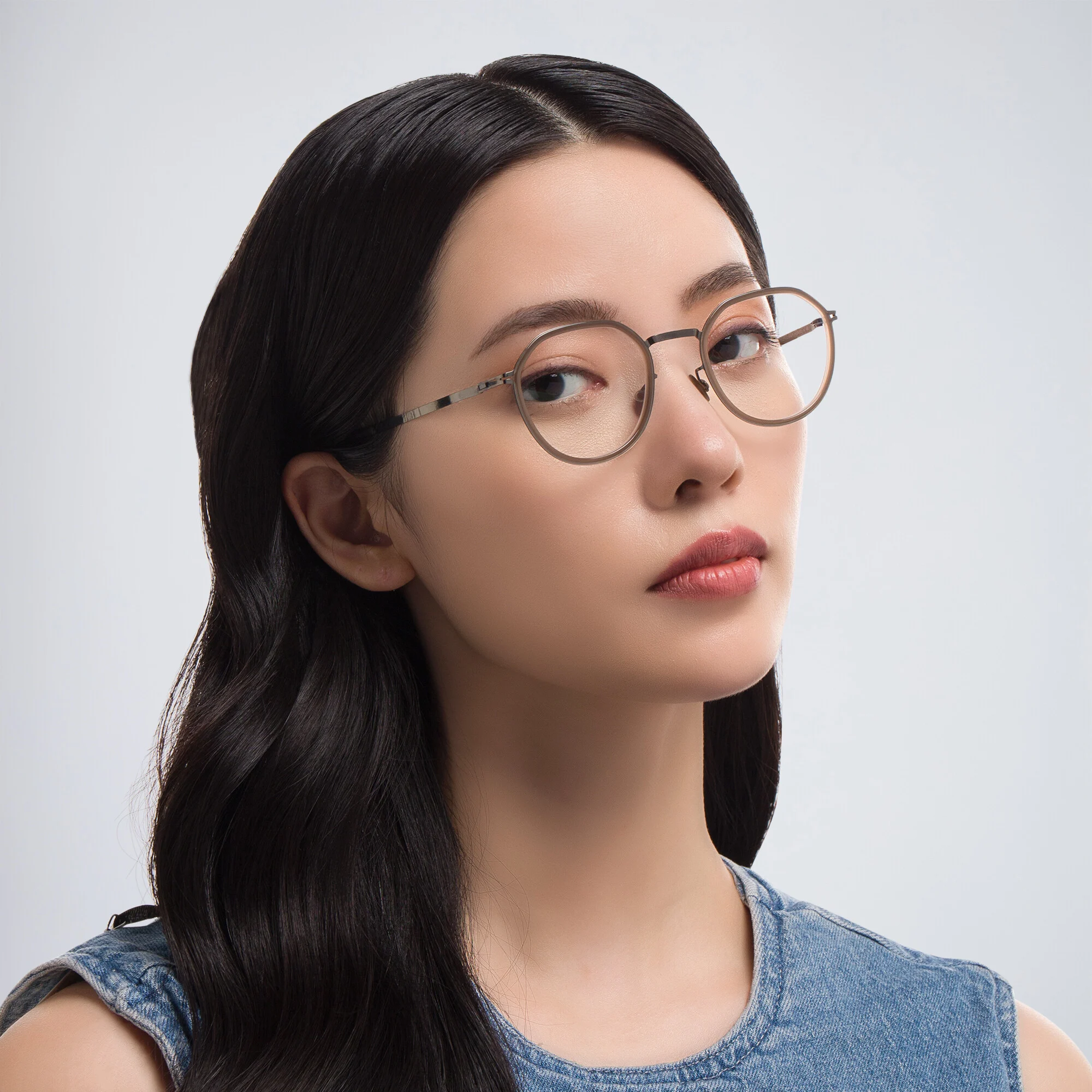 Shop MYKITA Justus Unisex Round Eyeglasses in Brown online.