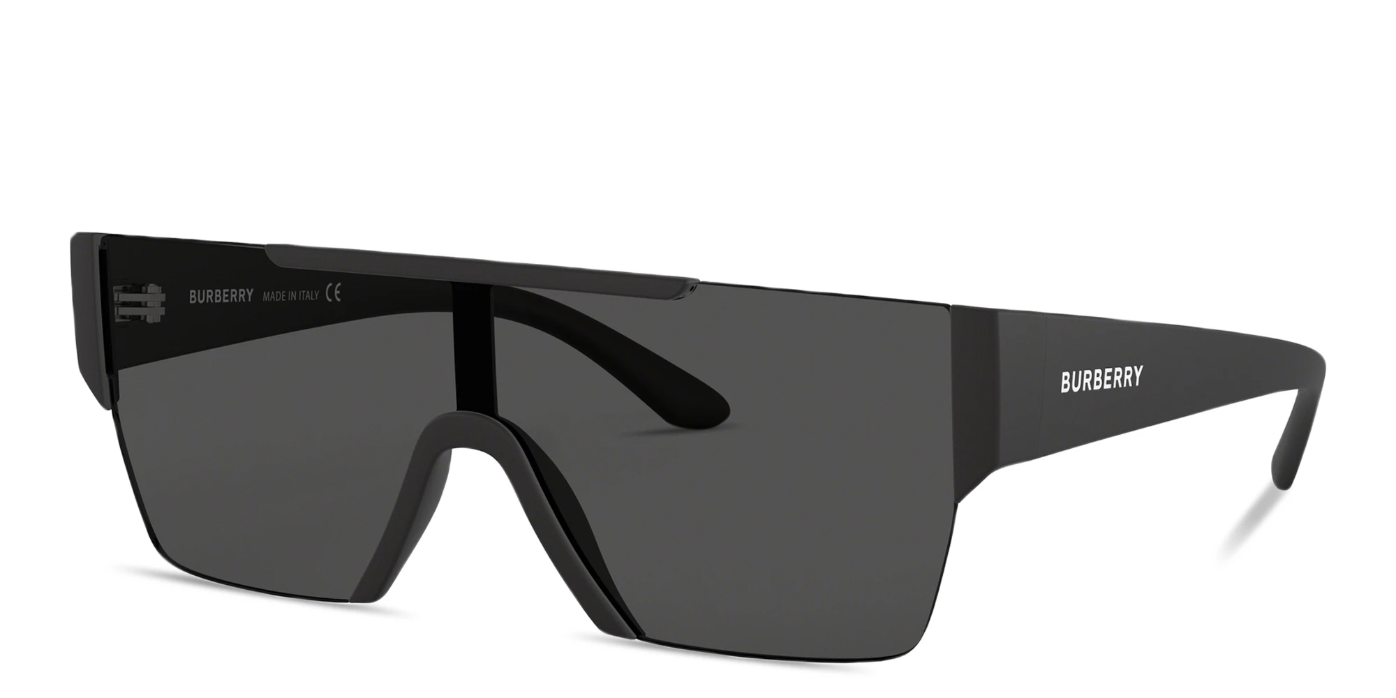 Shop BURBERRY Rimless Rectangle Sunglasses in Black online.