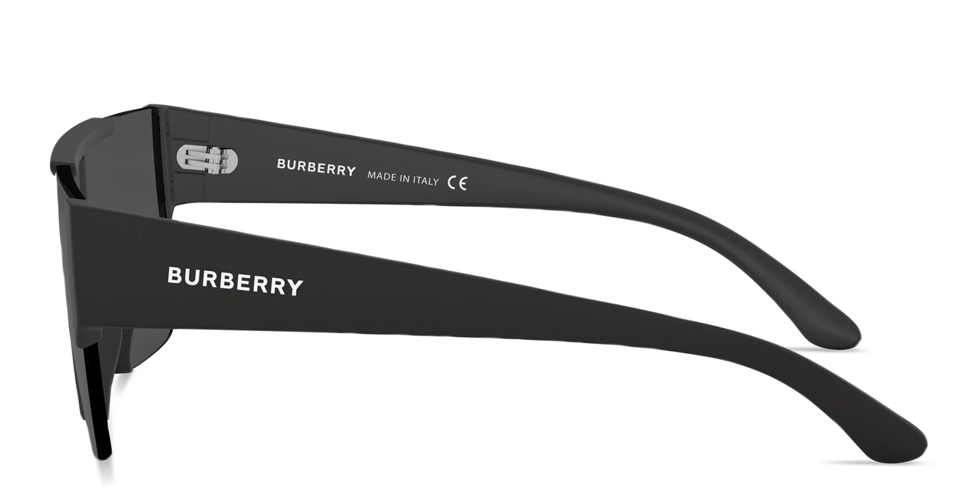Shop BURBERRY Rimless Rectangle Sunglasses in Black online.