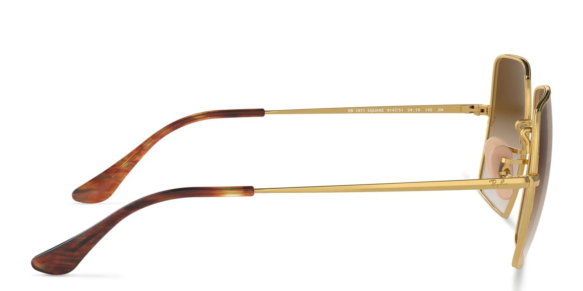 Shop Ray-Ban Square Sunglasses in Gold online.