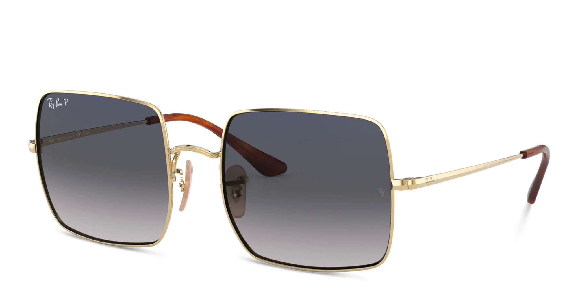 Shop Ray-Ban Square Sunglasses in Gold online.