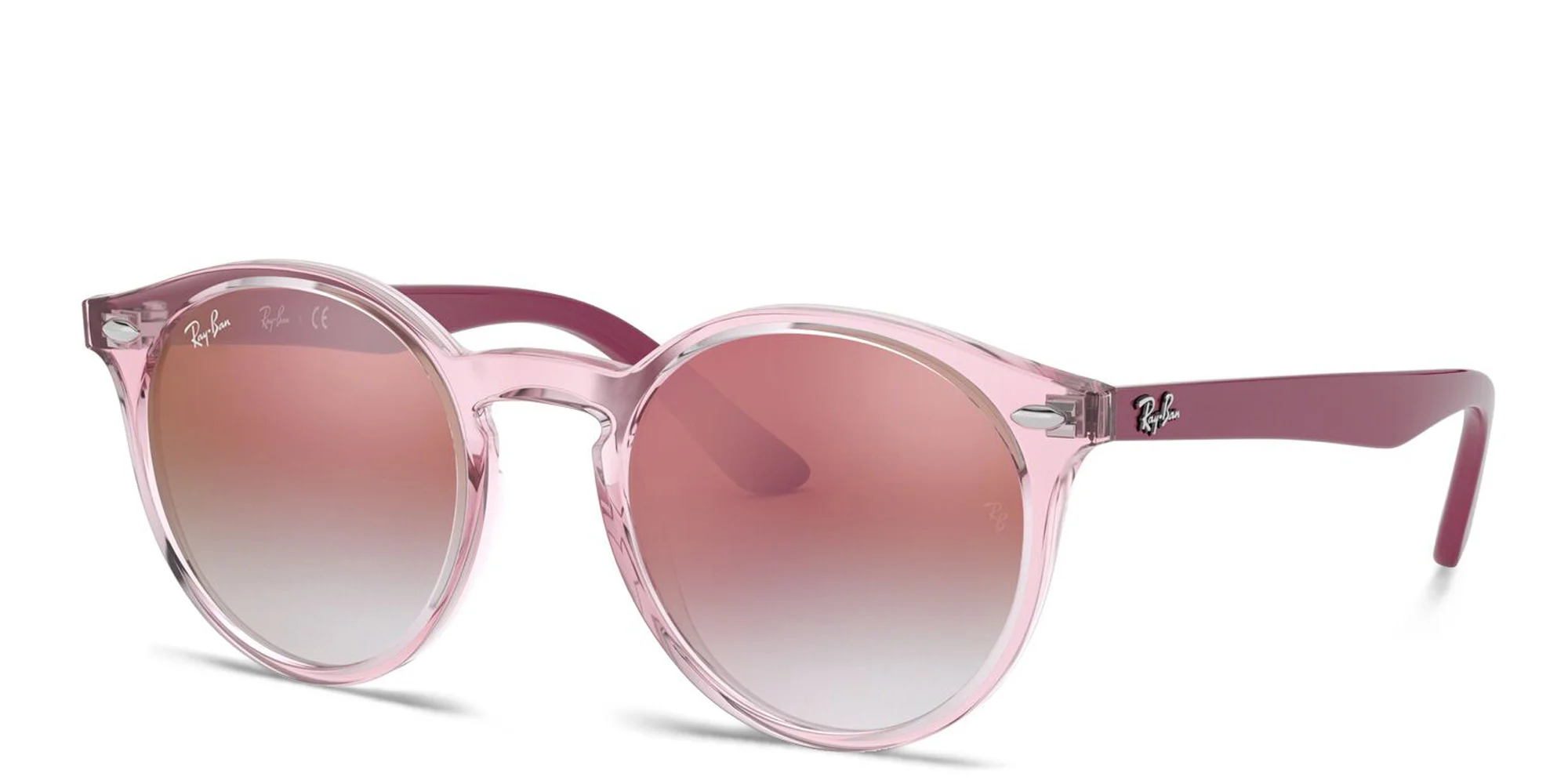 Shop Ray-Ban Kids Panthos Sunglasses in Transparent Pink online.