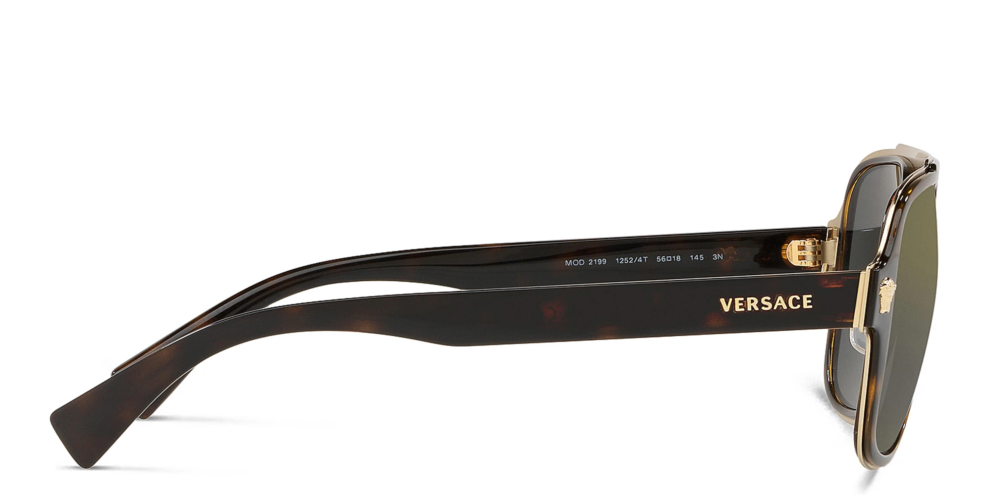 Shop VERSACE Medusa-detailed Aviator Sunglasses in Havana online.