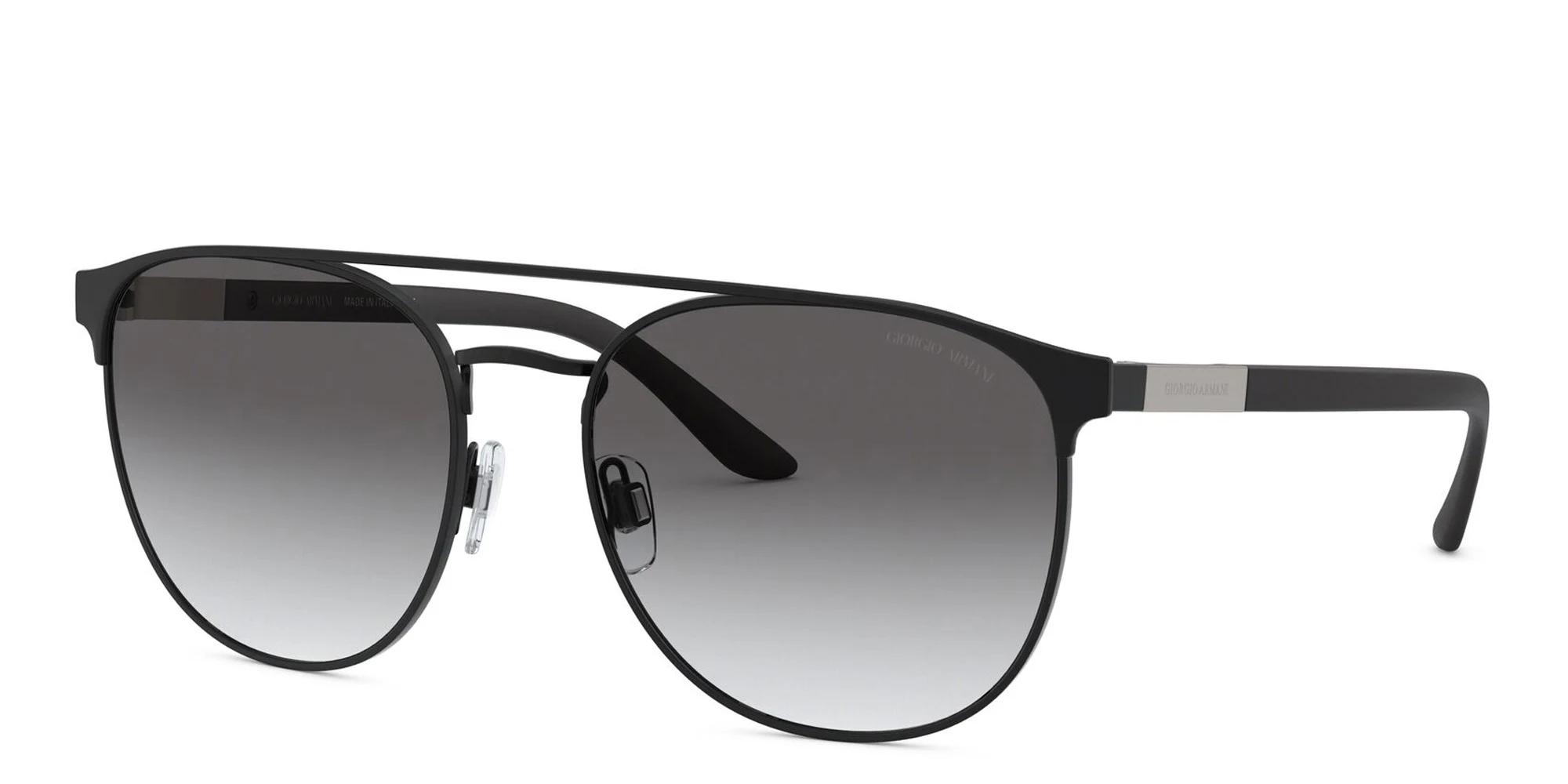 Shop GIORGIO ARMANI Square Sunglasses in Matte Black online.