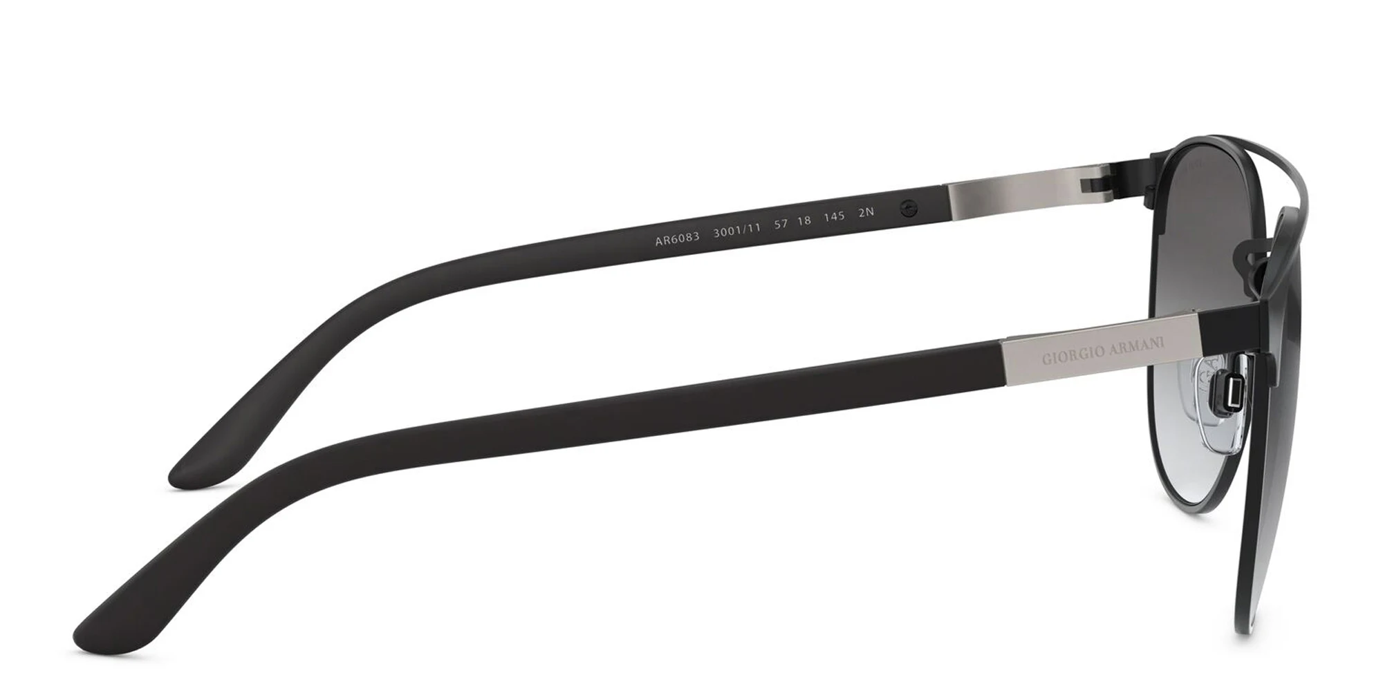 Shop GIORGIO ARMANI Square Sunglasses in Matte Black online.