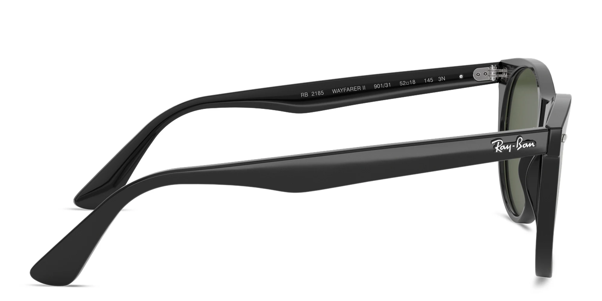 Shop Ray-Ban Wayfarer II Unisex Panthos Sunglasses in Shiny Black online.