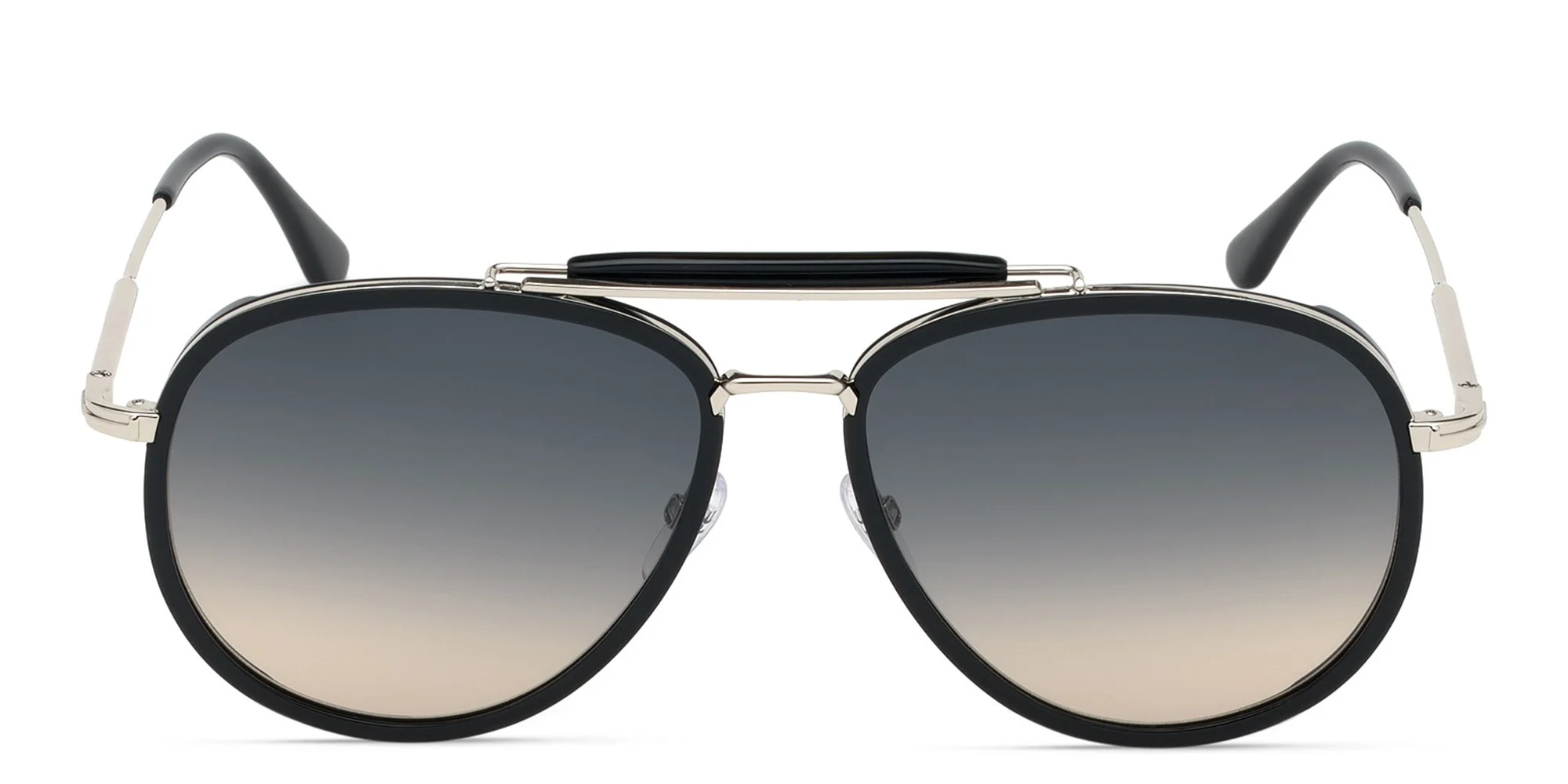 Shop TOM FORD Aviator Sunglasses in Shiny Black online.