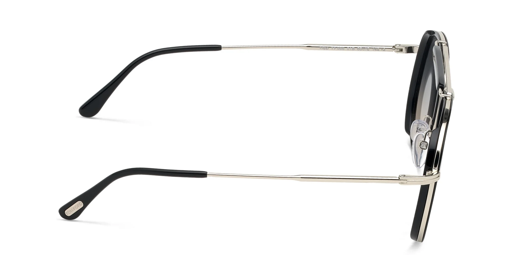 Shop TOM FORD Aviator Sunglasses in Shiny Black online.