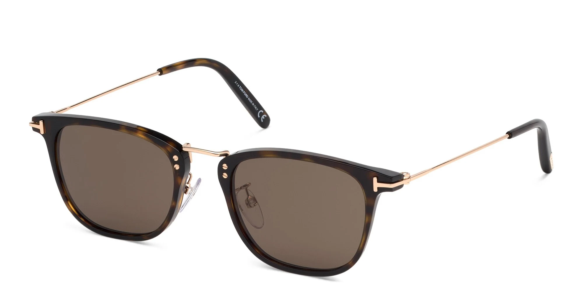 Shop TOM FORD Square Sunglasses in Havana online.