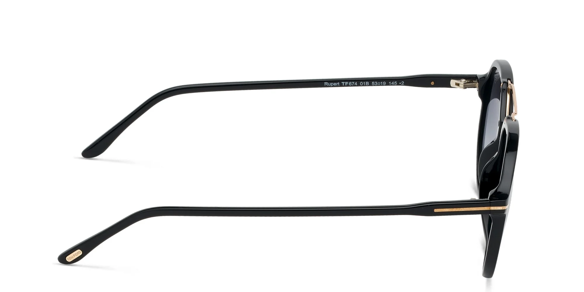 Shop TOM FORD Aviator Sunglasses in Shiny Black online.