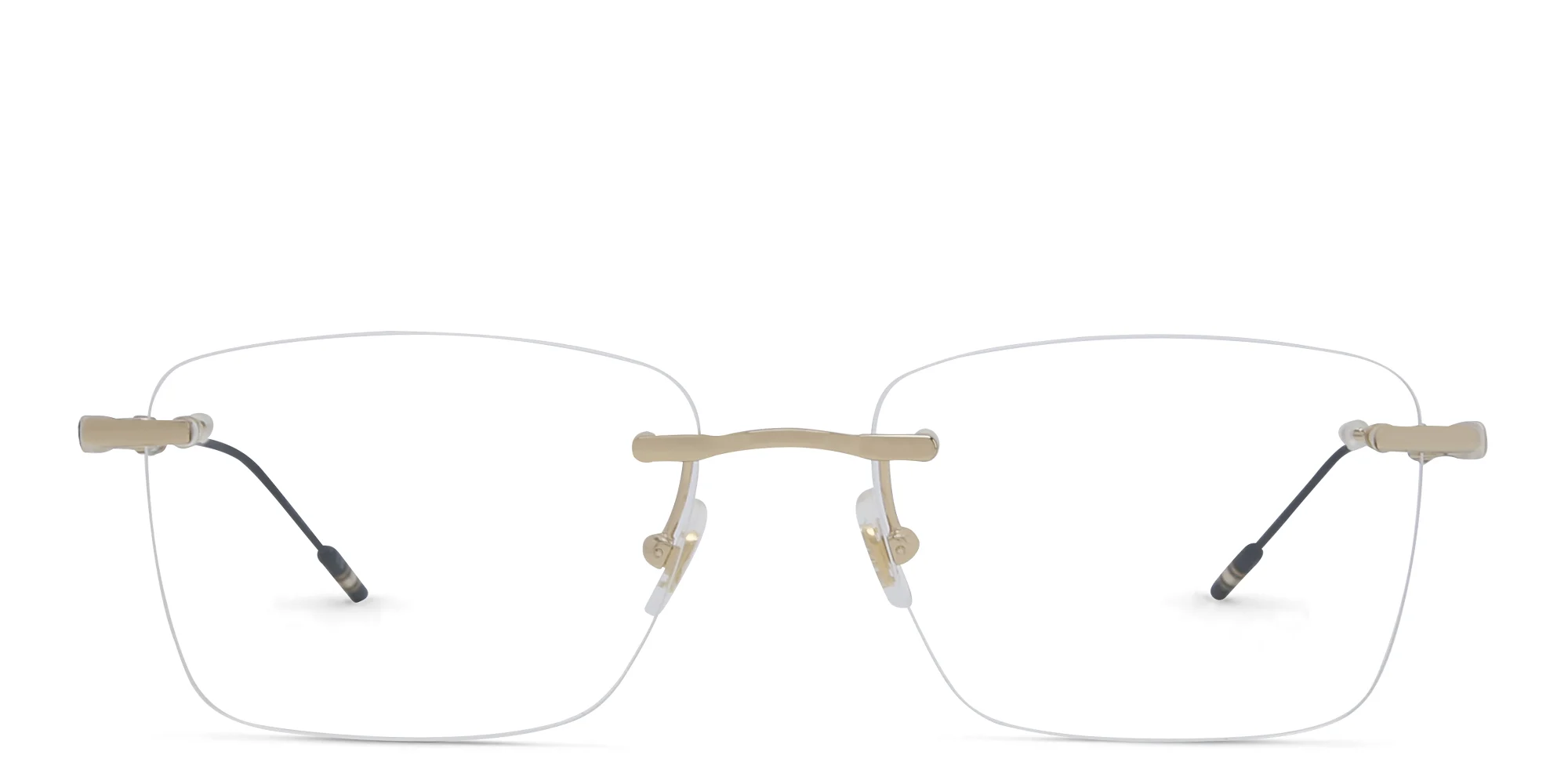 Shop MONTBLANC Rimless Rectangle Eyeglasses in Gold online.