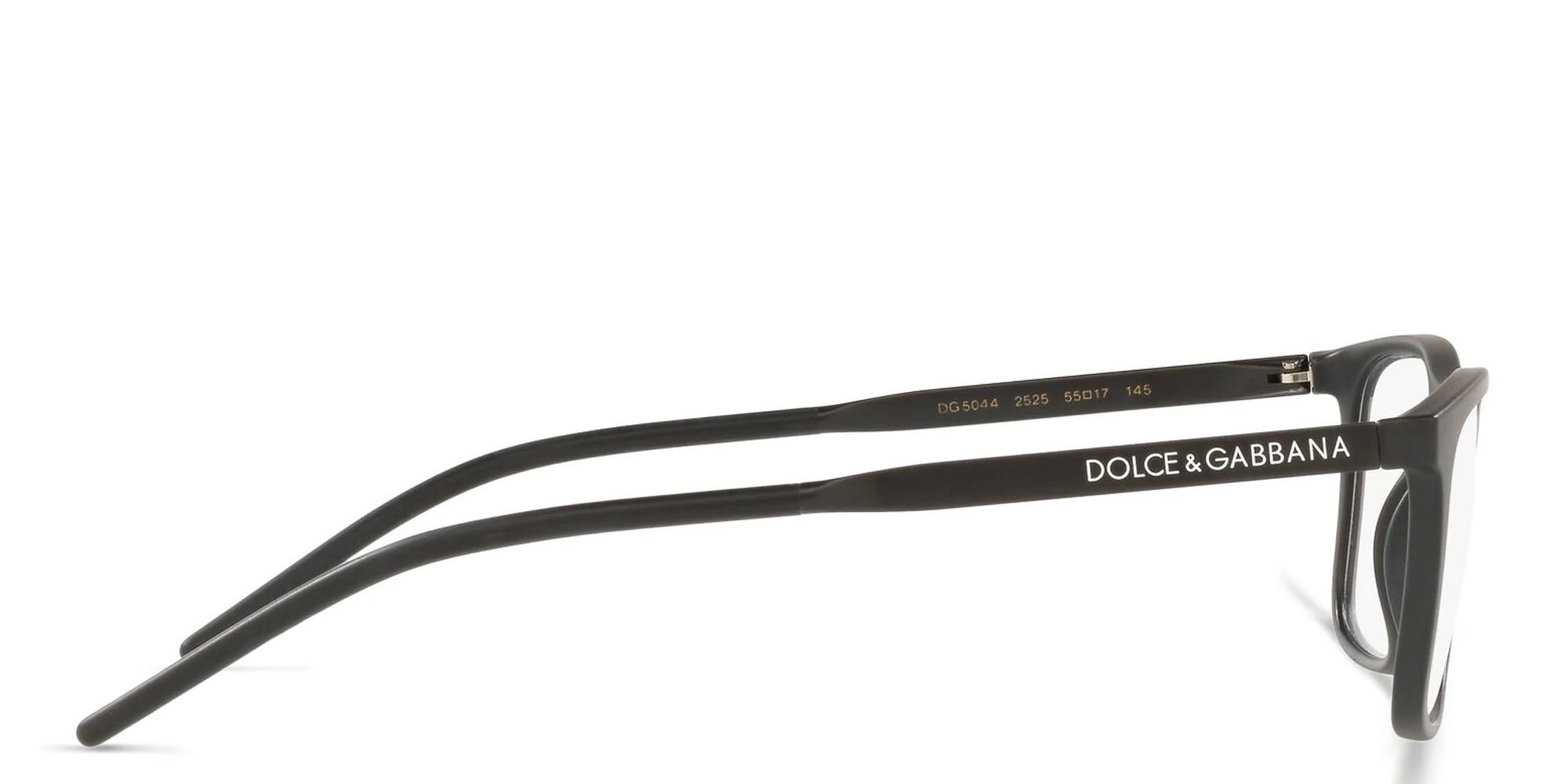 Shop Dolce & Gabbana Rectangle Eyeglasses in Rubber Black online.