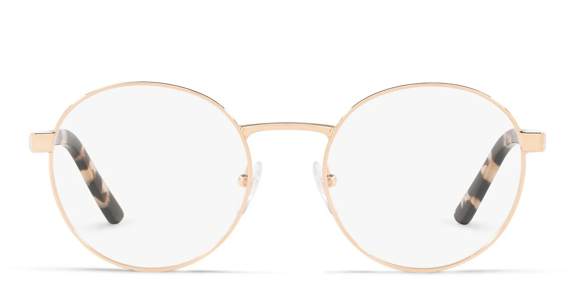 Shop PRADA Round Eyeglasses in Pink online.