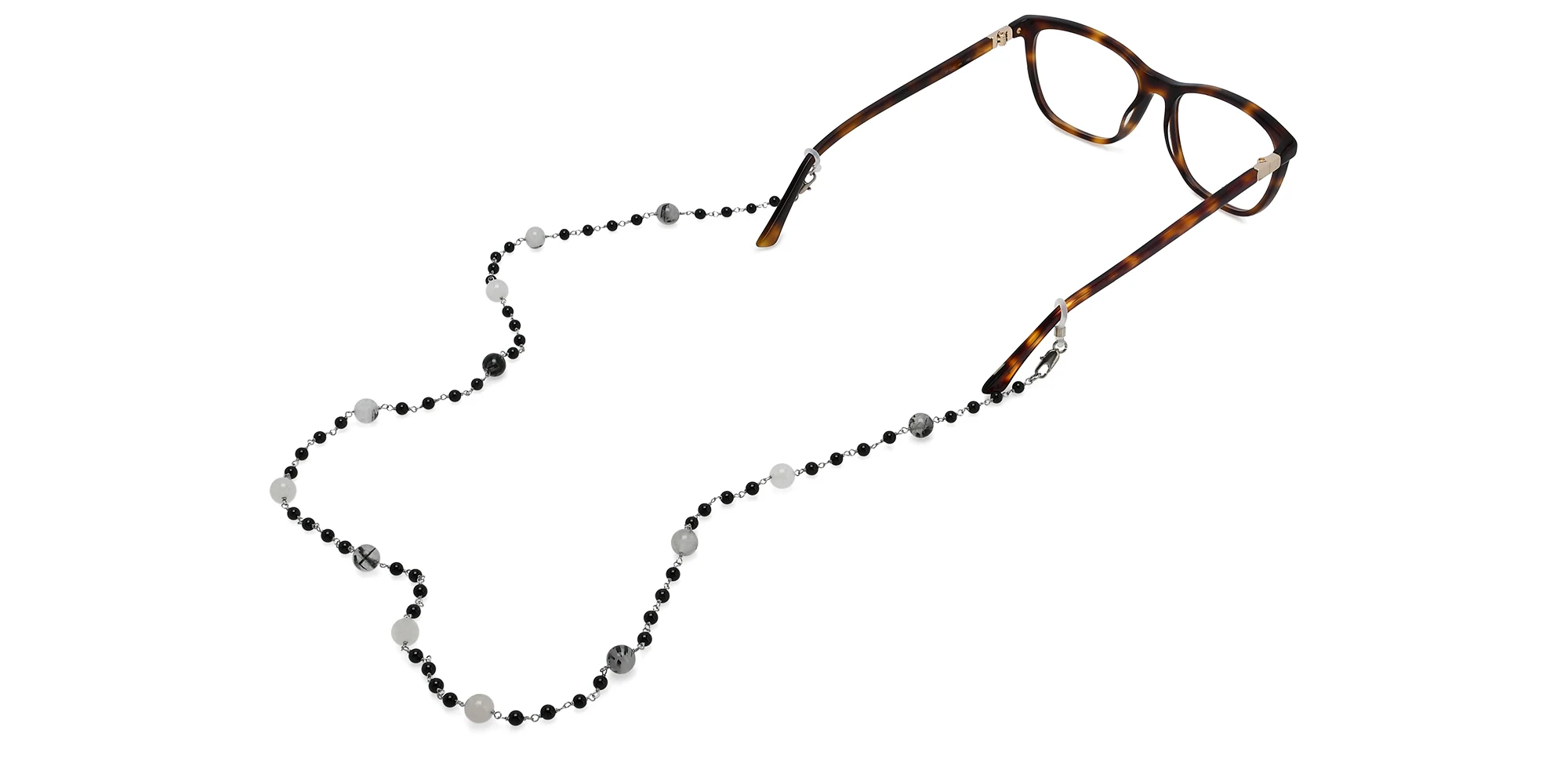 Shop Uoptic Onyx & Stainless Steel Glasses Chain online.