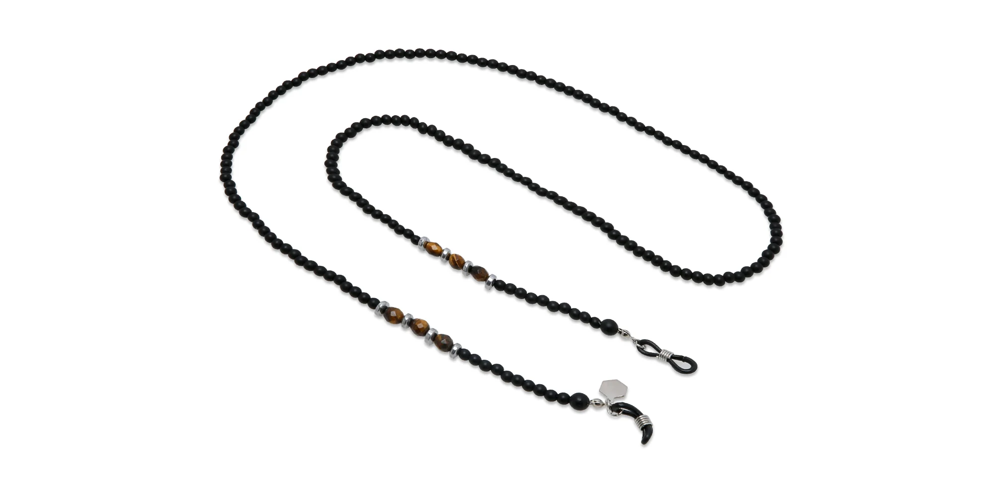 Shop The RICCI DISTRICT Onyx & Tiger's Eye Glasses Chain online.