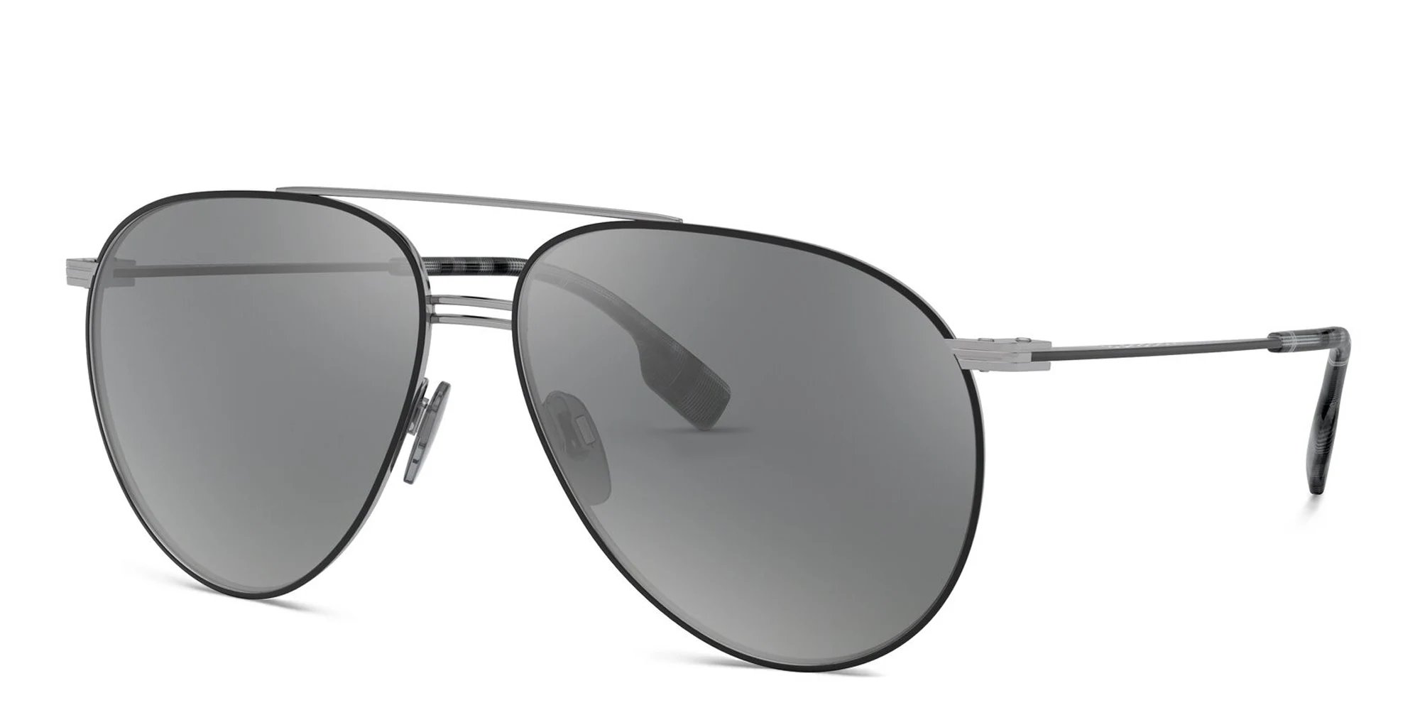 Shop BURBERRY Aviator Sunglasses in Black online.