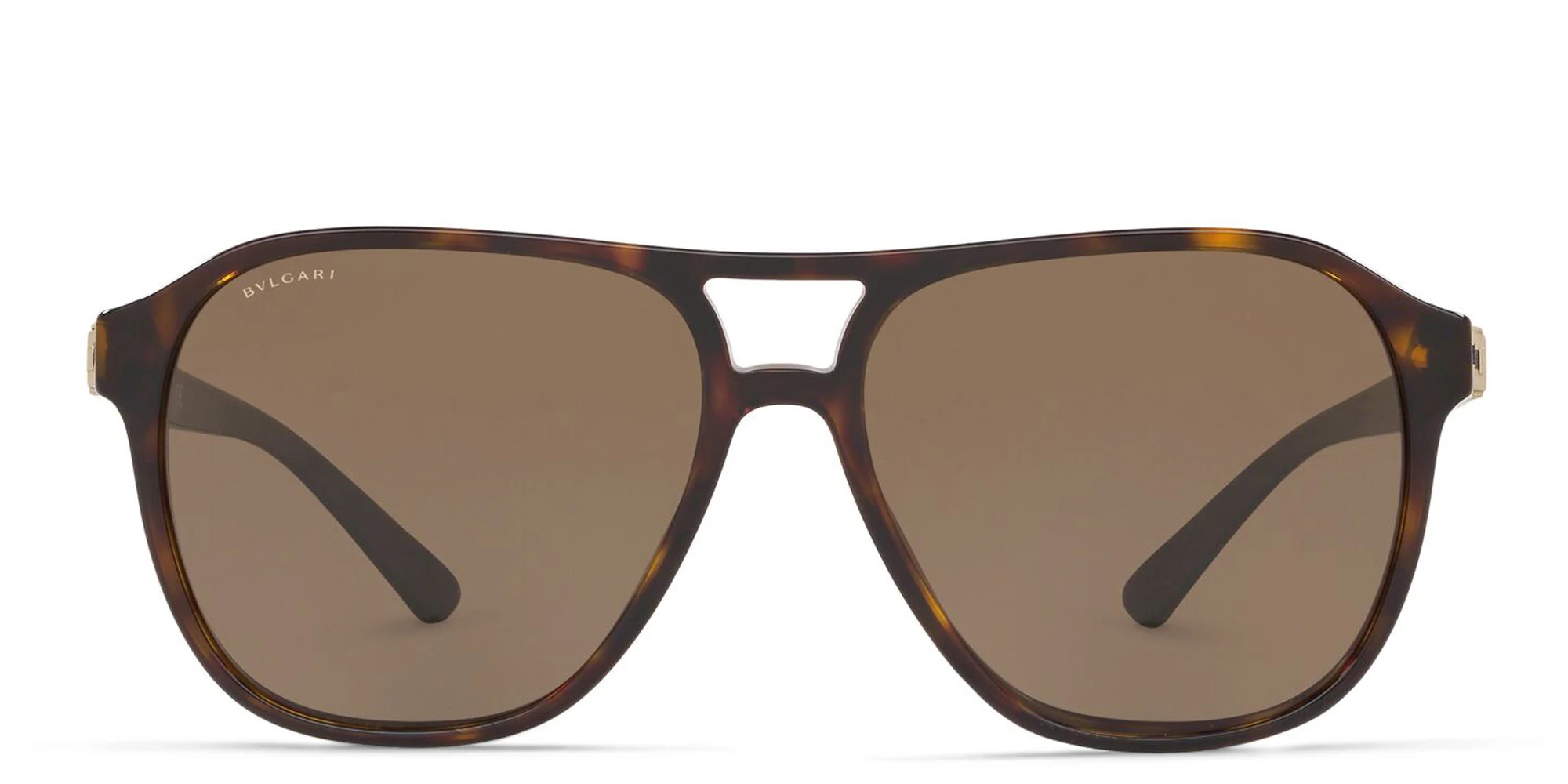 Shop BVLGARI Pilot Sunglasses in Dark Havana online.