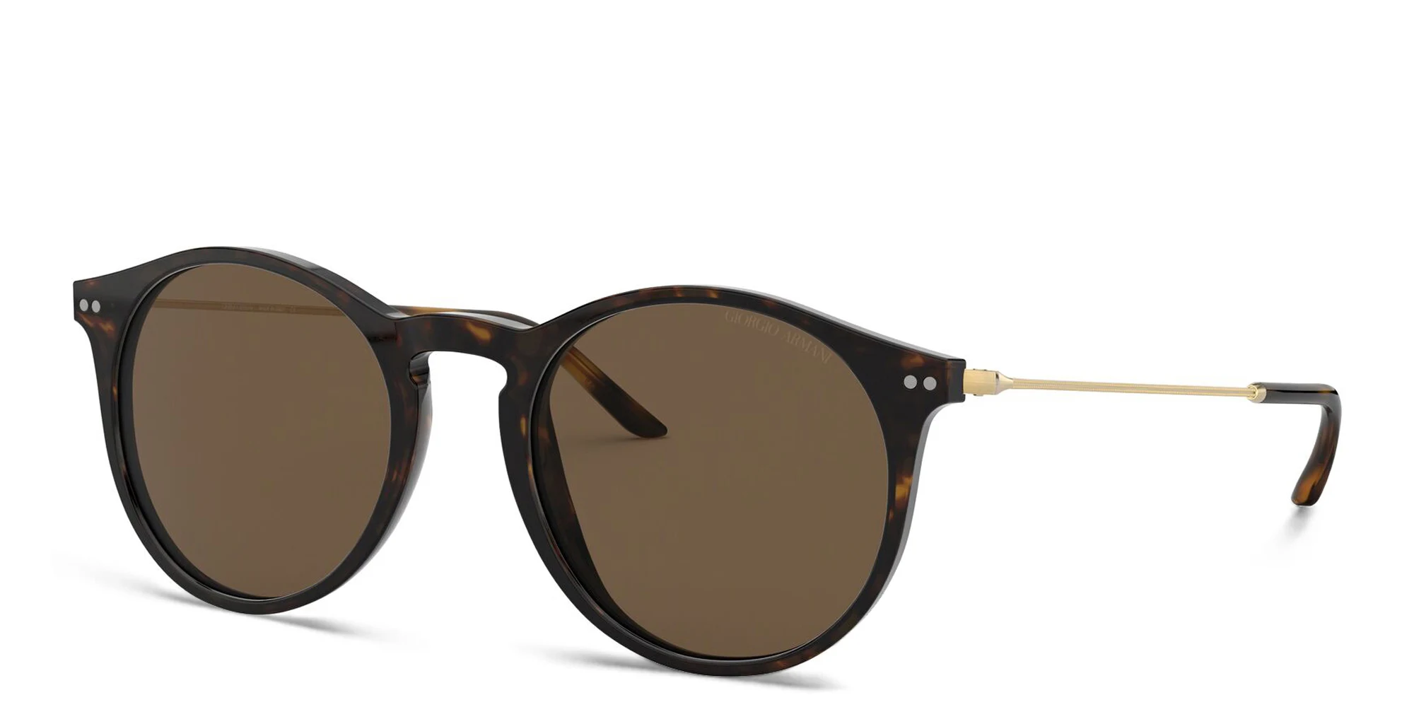 Shop GIORGIO ARMANI Round Sunglasses in Havana online.