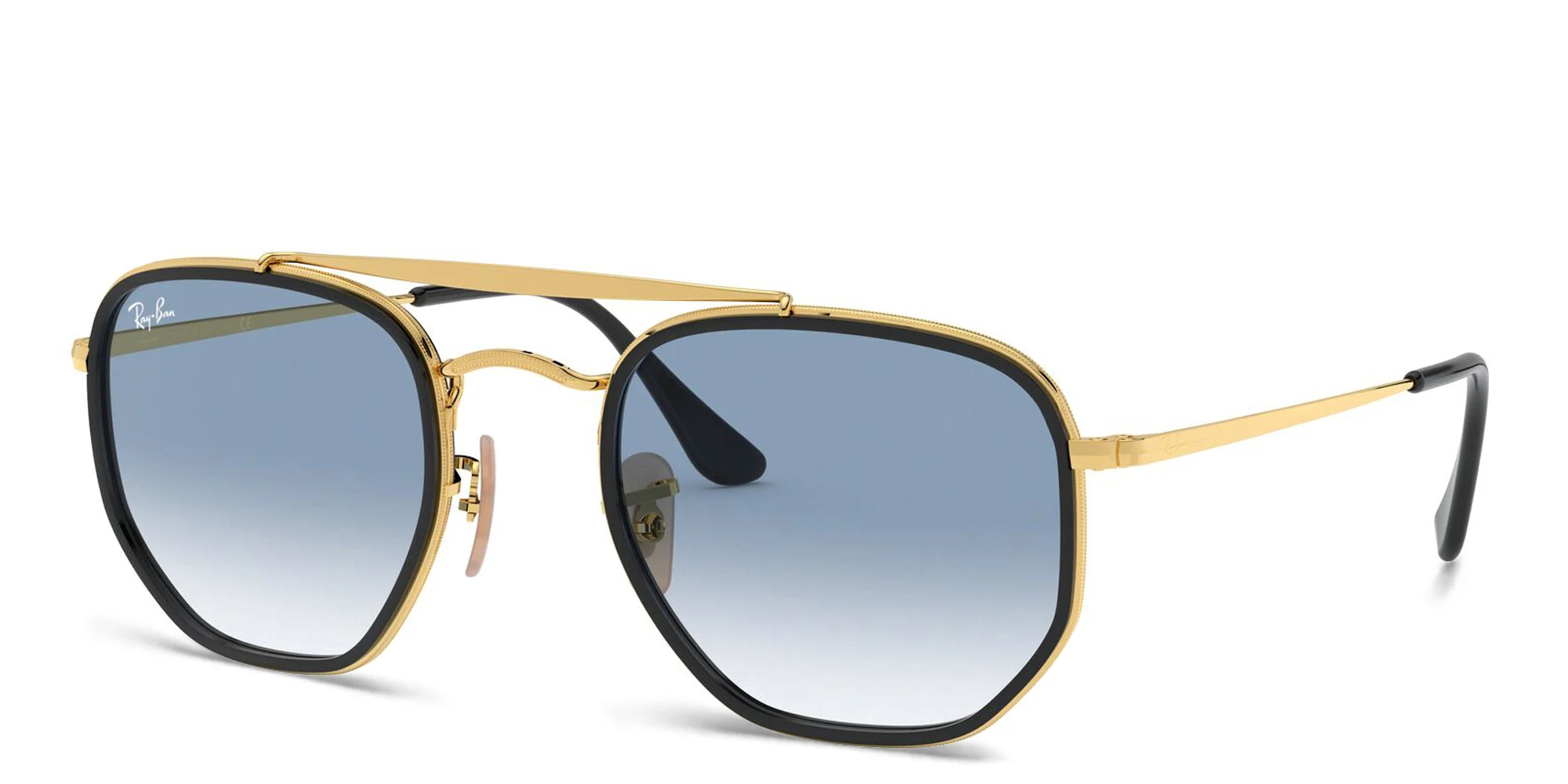Shop Ray-Ban The Marshal II Unisex Hexagonal Irregular Sunglasses in Gold online.
