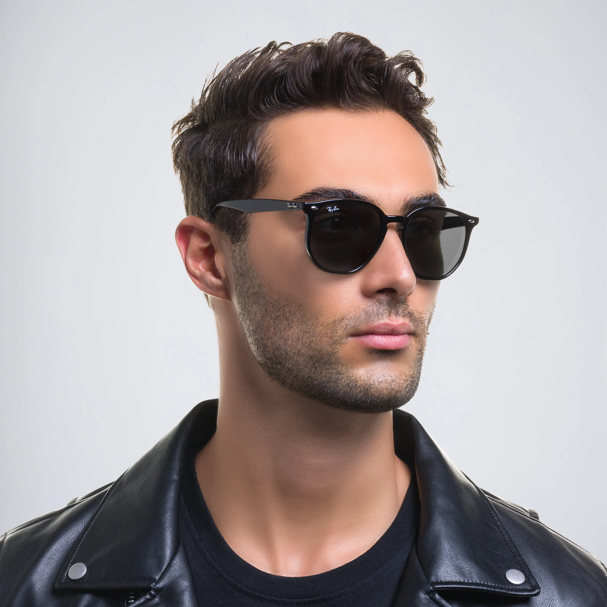 Shop Ray-Ban Unisex Irregular Sunglasses in Black online.