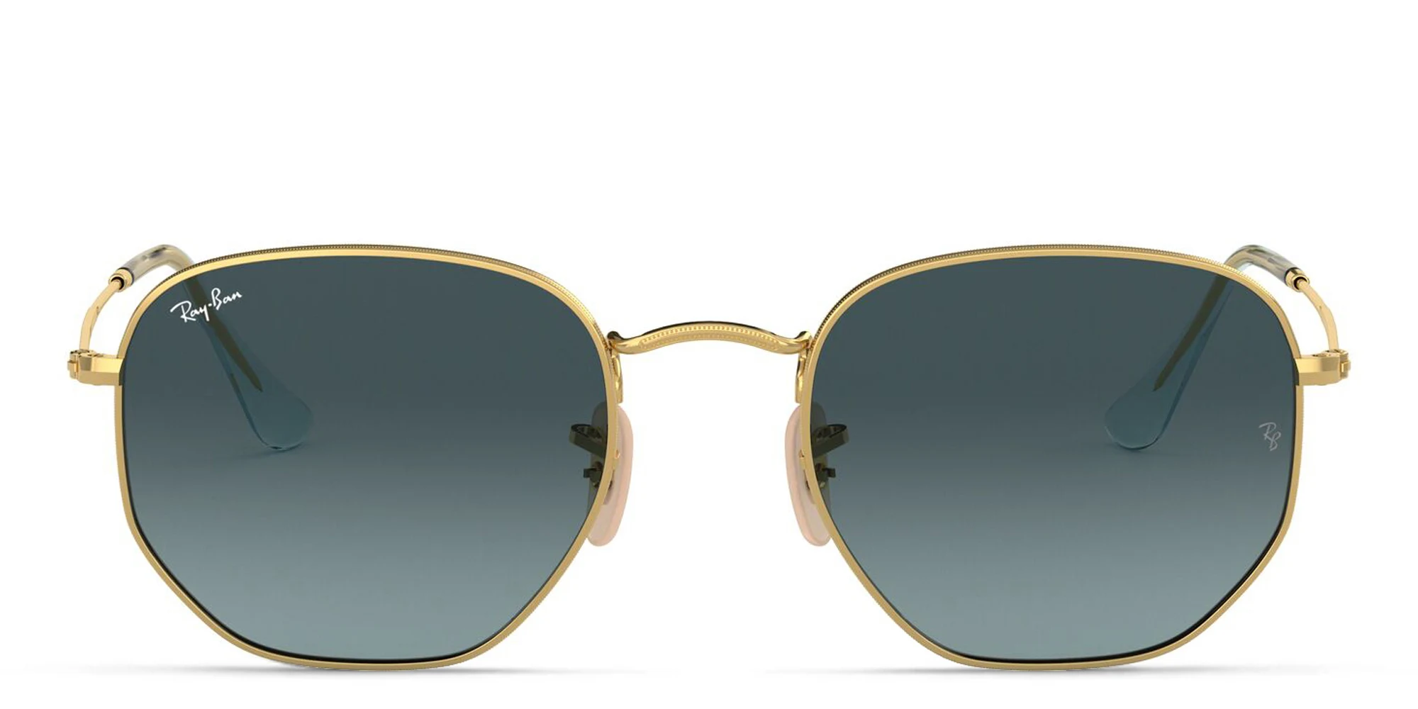 تسوق نظارات شمسية سداسية الشكل للجنسين راي بان بلون ذهبي أونلاين.