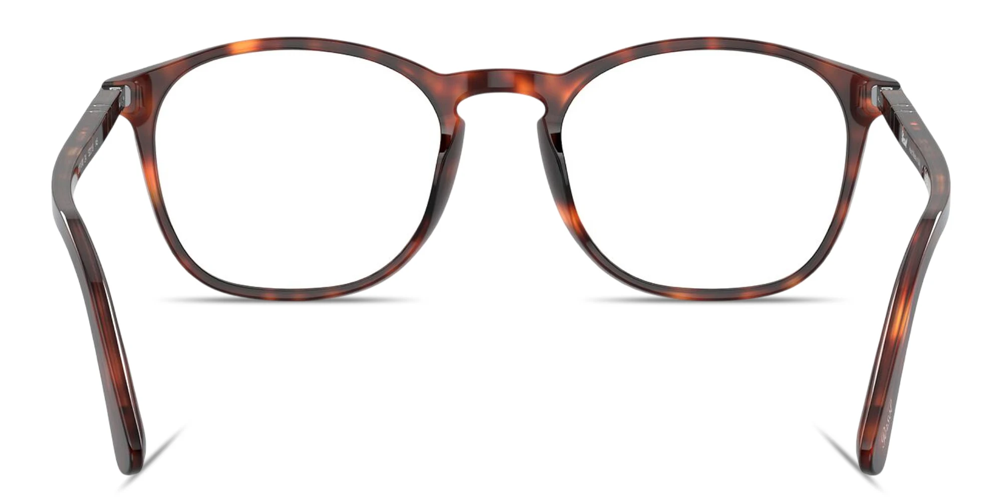 Shop PERSOL Arrow Emblem Square Eyeglasses in Havana online.